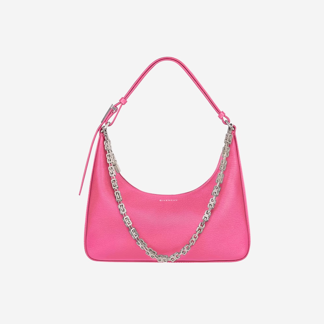 Givenchy Small Moon Cut Out Bag in Leather with Chain Neon Pink 상세 이미지 1