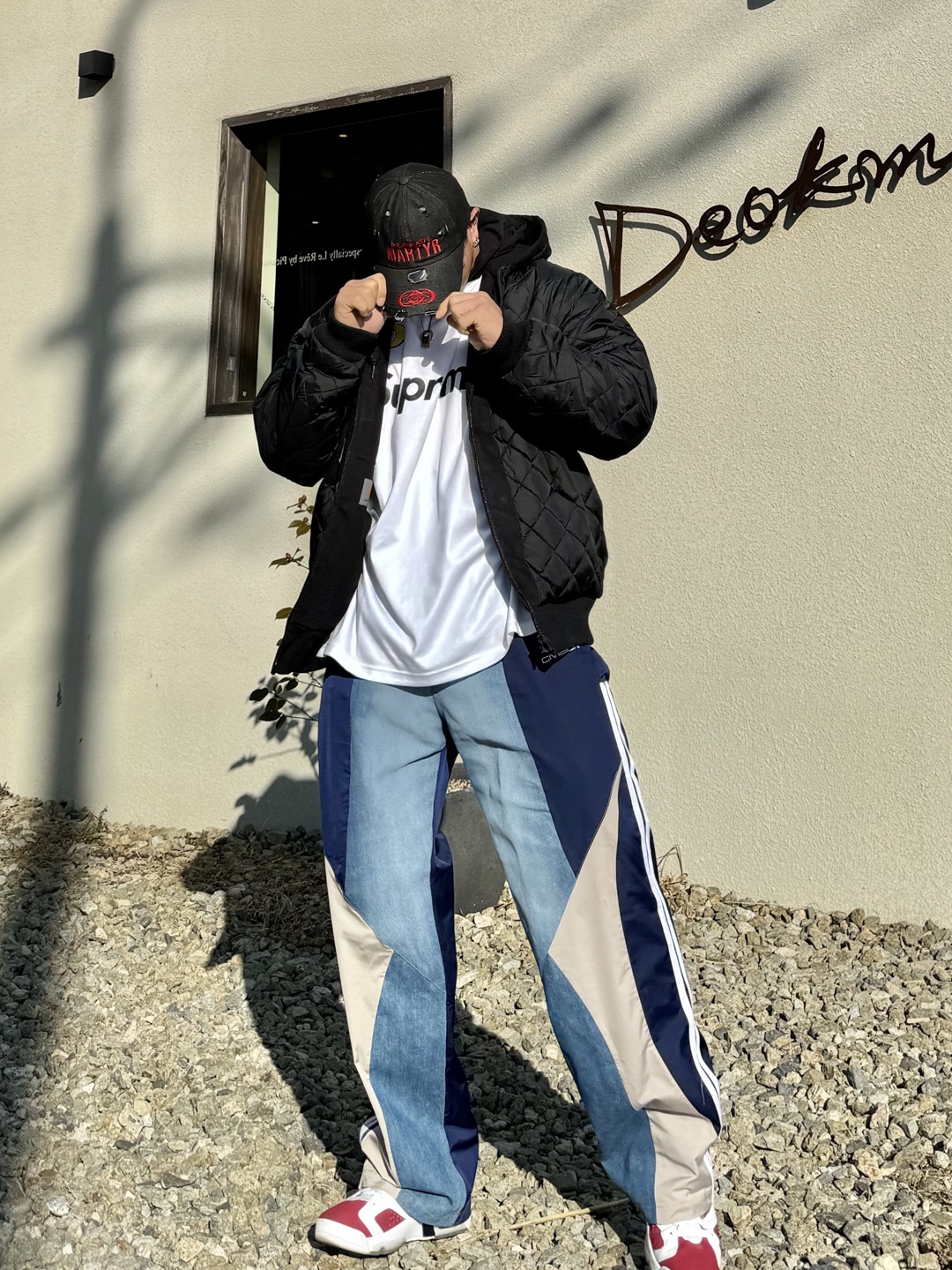 Civision by CSC Hybrid Track Pants Ver.2, [KREAM 단독] Civision by CSC Progressive Metal Logo Beanie Black 착용 스타일 - 2