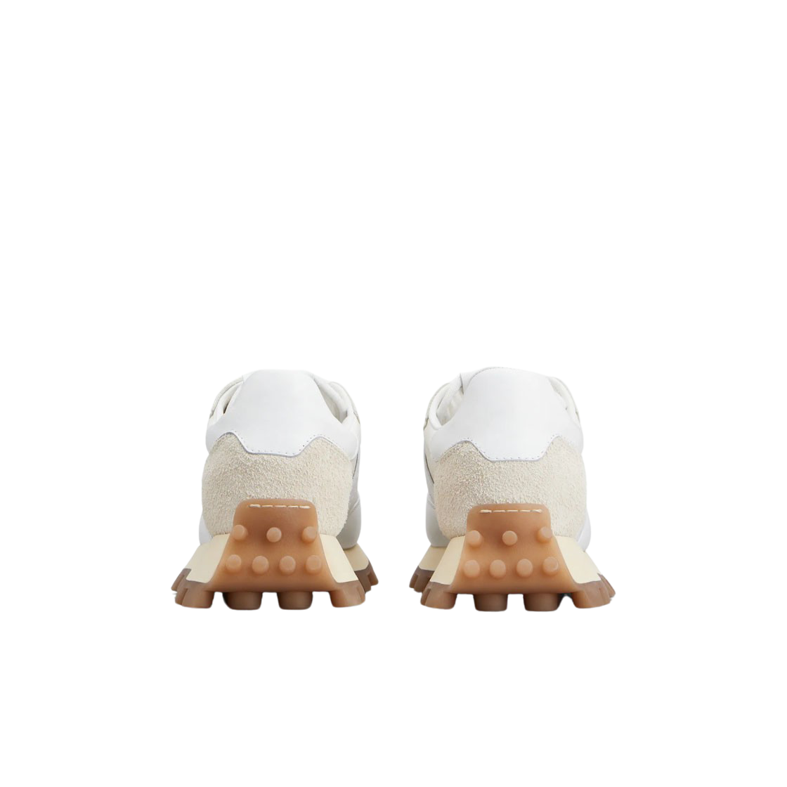 (W) 토즈 1T 레더 패브릭 스니커즈 화이트((W) Tod's 1T Sneakers in Leather and Fabric White) - 2