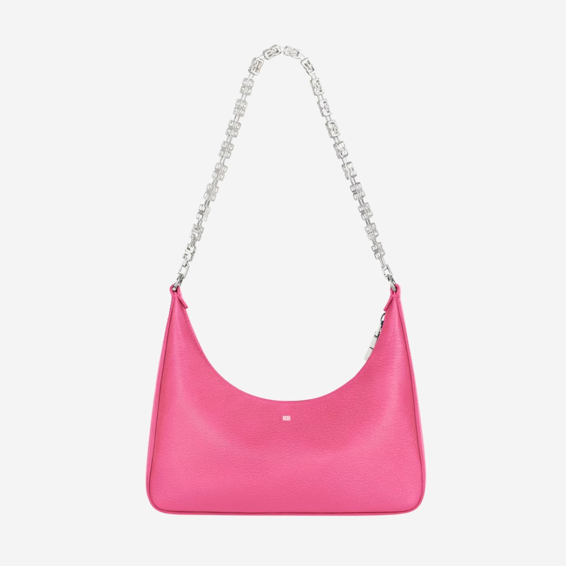 Givenchy Small Moon Cut Out Bag in Leather with Chain Neon Pink 상세 이미지 3