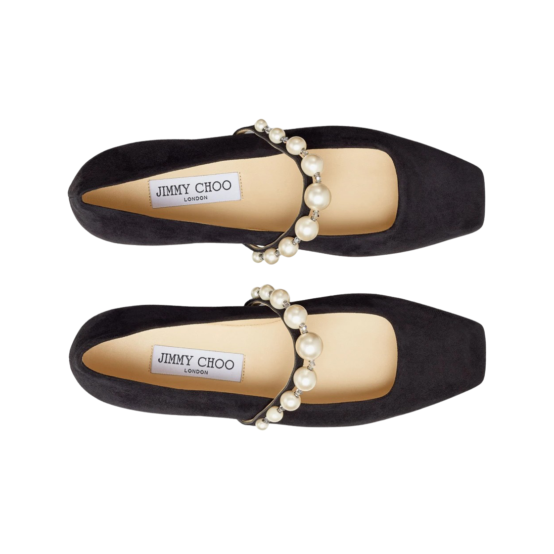 (W) 지미추 에이드 플랫 블랙 화이트((W) Jimmy Choo Ade Flat Black White) - 2