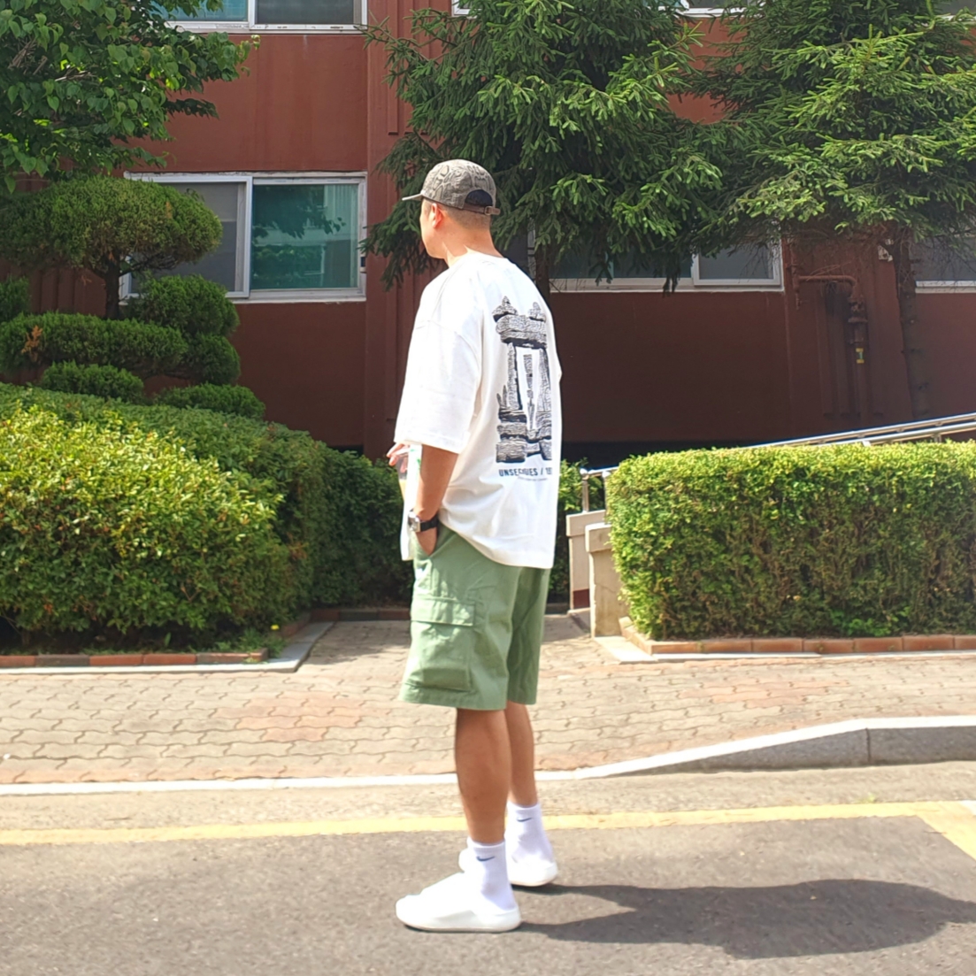 Nike Calm Slide Sail, Supreme Washed Chino Twill Camp Cap Snake - 24SS 착용 스타일 - 2