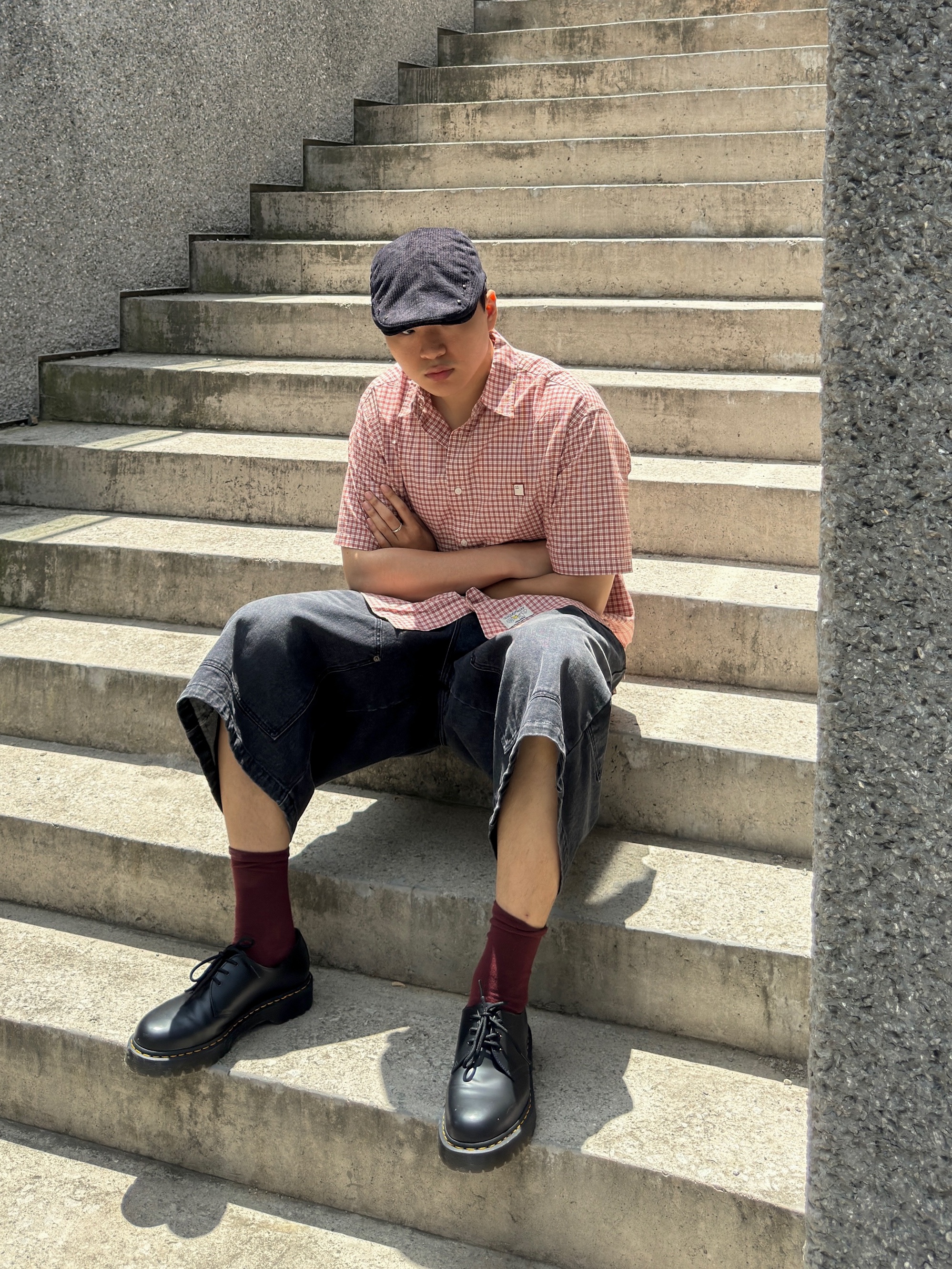 TOWTOW.ARCHIVE Paisley Symbol Bracelet Turquoise, Dr. Martens 1461 Bex Black 착용 스타일 - 3
