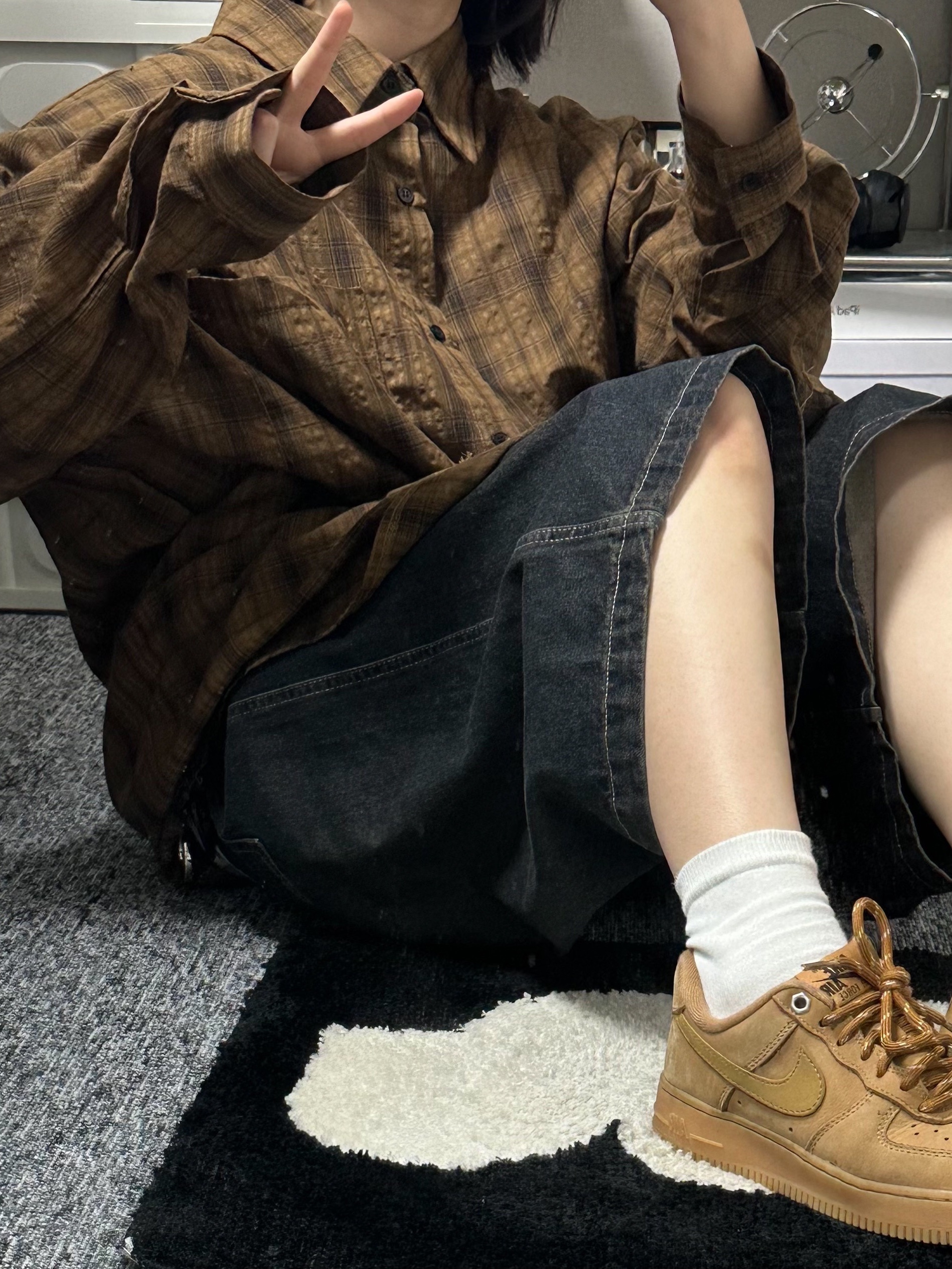 Nike Air Force 1 '07 WB Flax, Adidas Tobacco Pantone Mesa 착용 스타일 - 7
