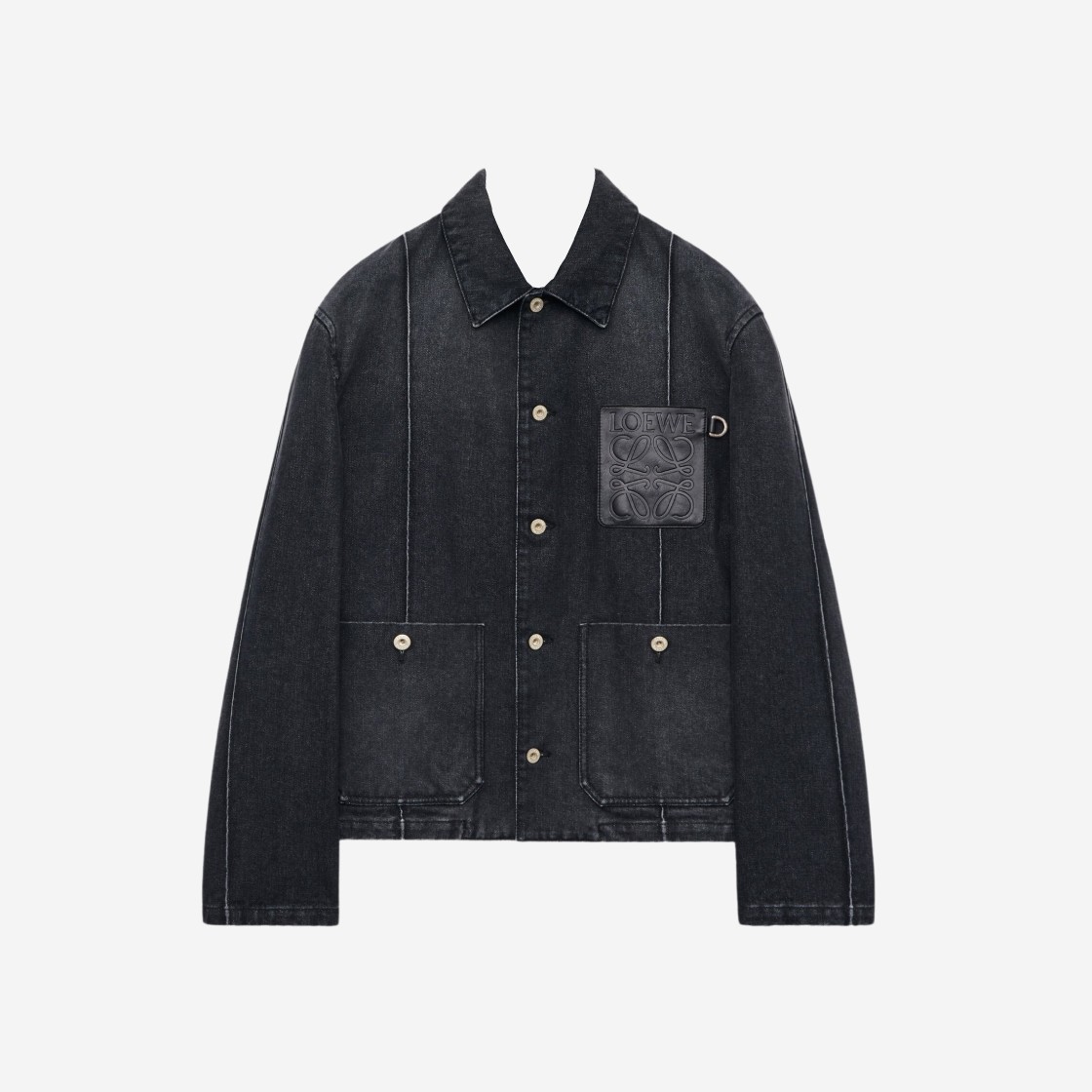 Loewe Workwear Jacket in Denim Washed Black 상세 이미지 1