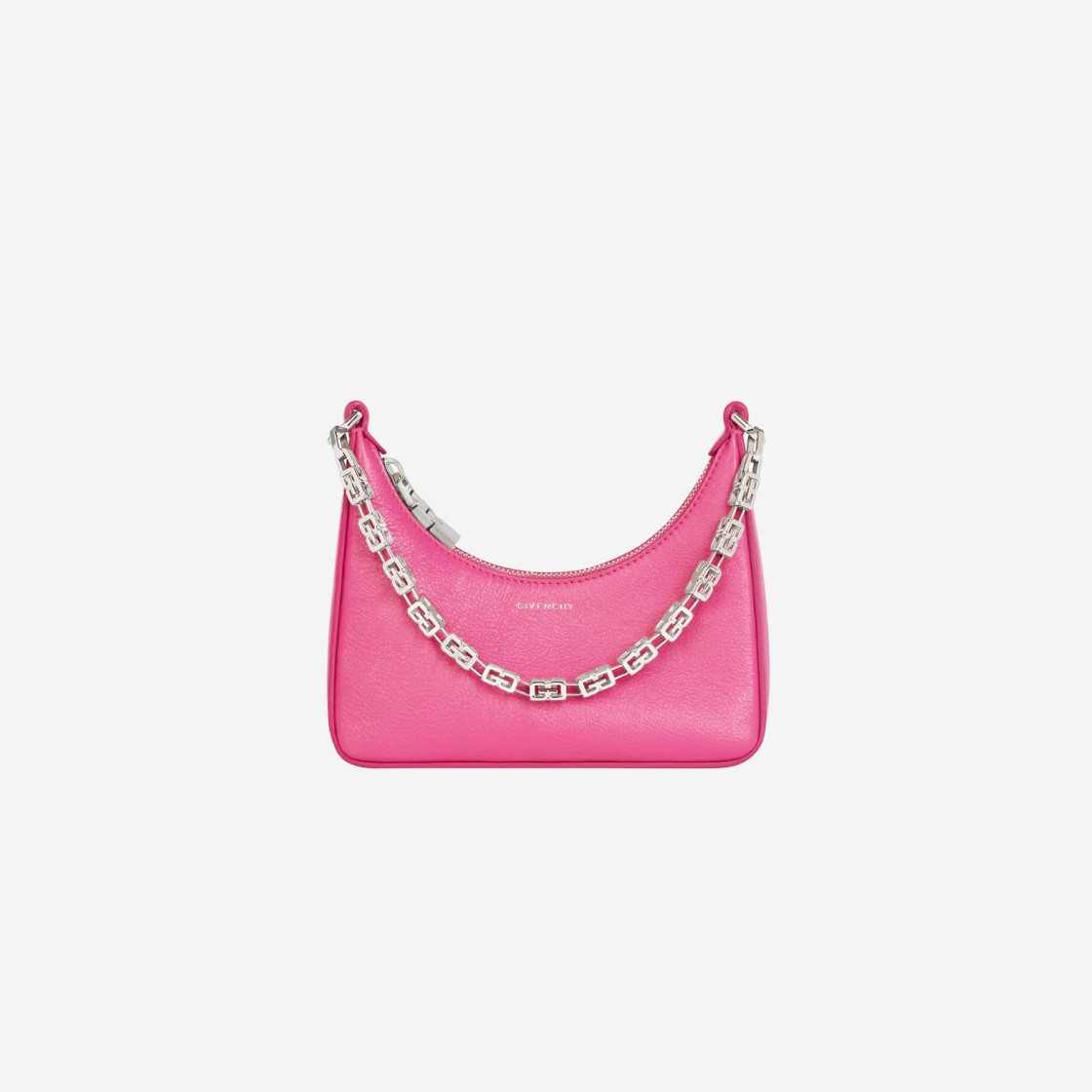 Givenchy Mini Moon Cut Out Bag in Leather with Chain Neon Pink 상세 이미지 1