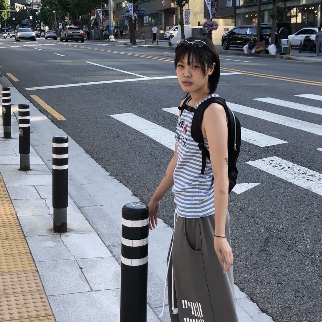 Problemallways We Love Failure Sleeveless Blue 착용 스타일 - 2