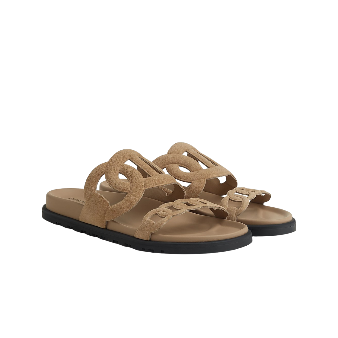 (W) 에르메스 엑스트라 샌들 스웨이드 고트스킨 & 베쥬 아흐질((W) Hermes Extra Sandal Suede Goatskin & Beige Argile) - 2