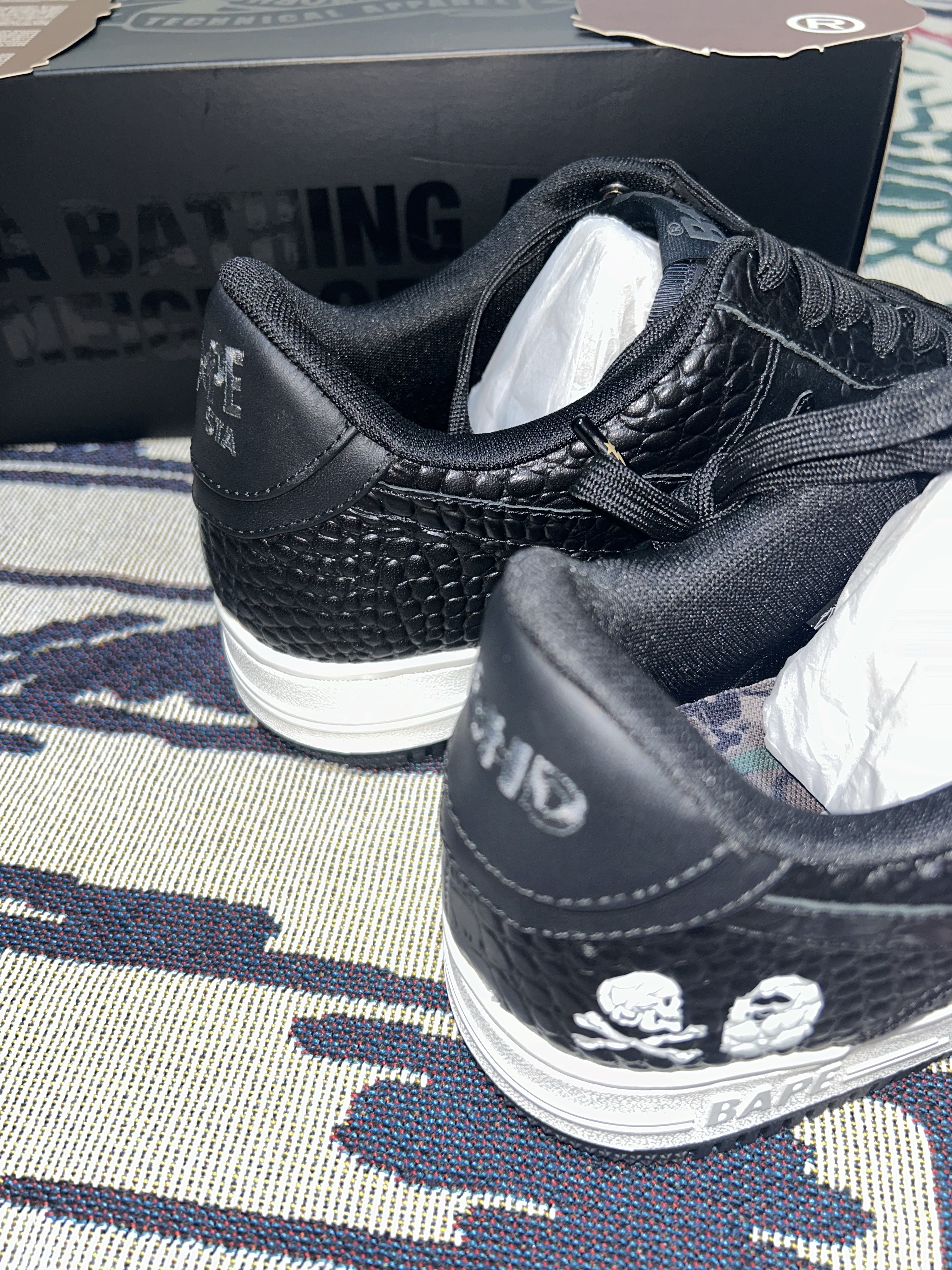BAPE x Neighborhood Bape Sta Low Black 착용 스타일 - 6