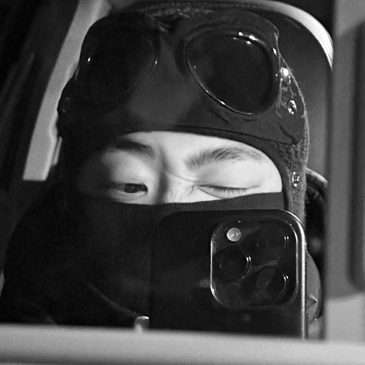 C.P. Company Extra Fine Merino Wool Goggle Balaclava Black - 23FW 착용 스타일
