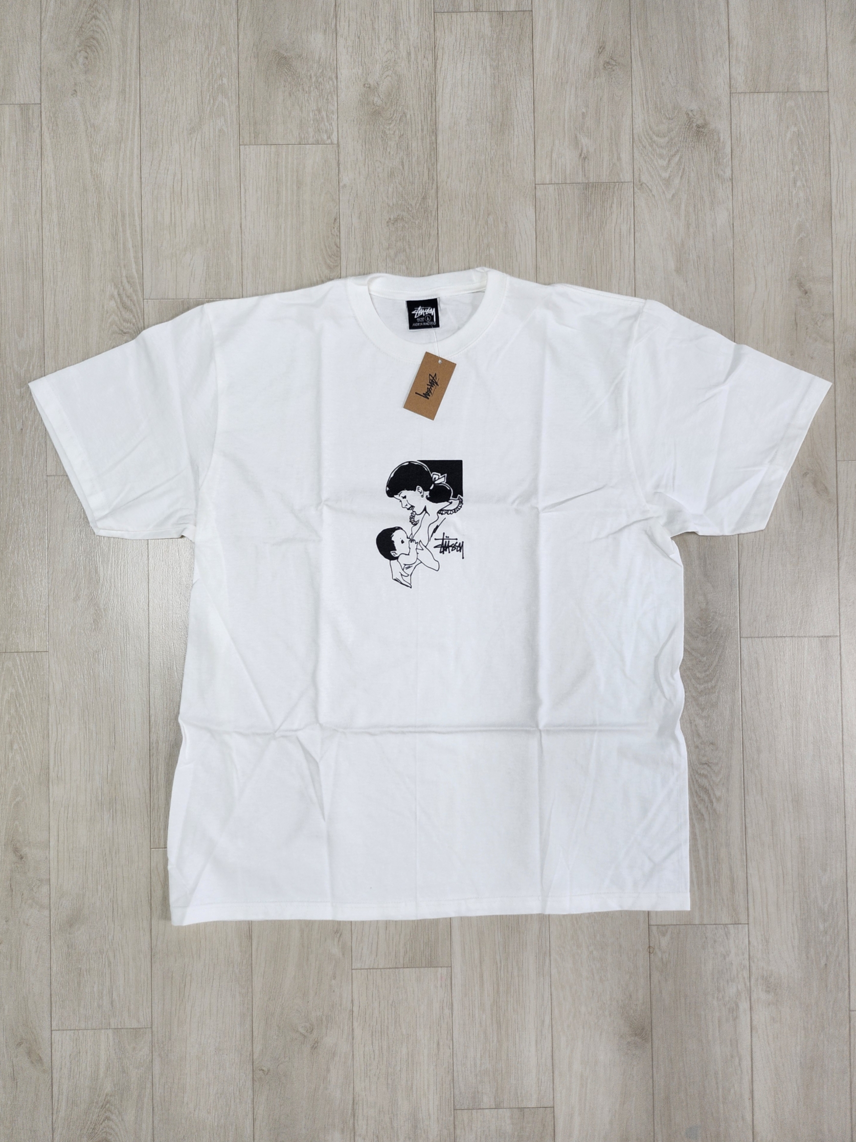 Stussy Nurture T-Shirt White, Stussy Nurture T-Shirt Berry 착용 스타일 - 1