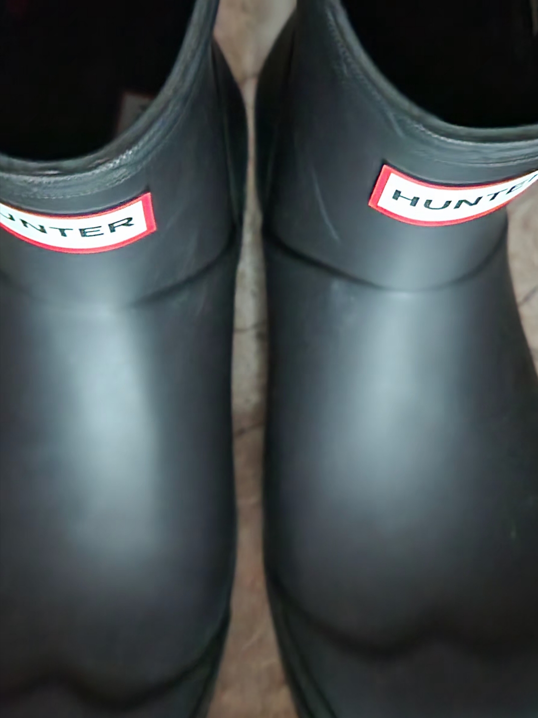 Hunter Play Short Wellington Boots Black 착용 스타일