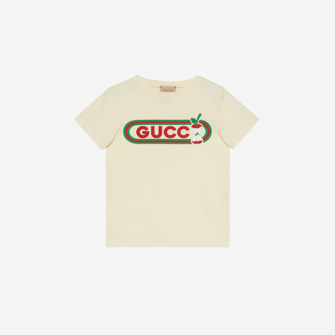 (Kids) Gucci Cotton Apple Print T-Shirt Off White 상세 이미지 1