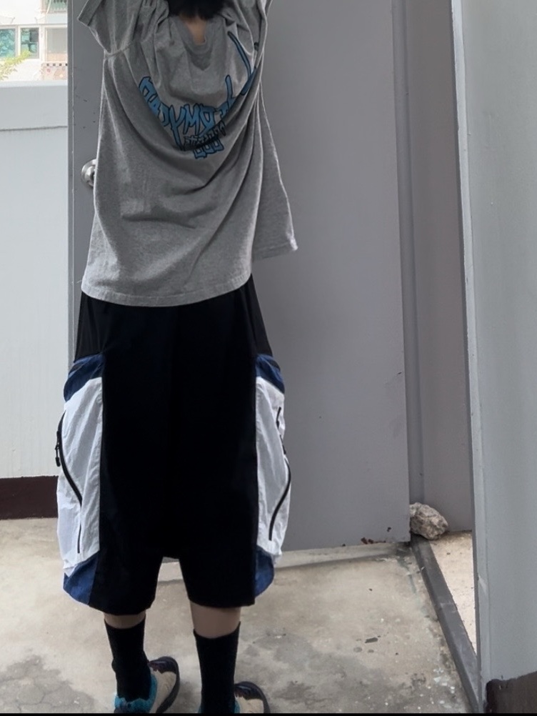 Undermycar Asurada Gashutein 6 AKF-0 Oversized Nylon Shorts Turkish Sea - 24SS 착용 스타일 - 1