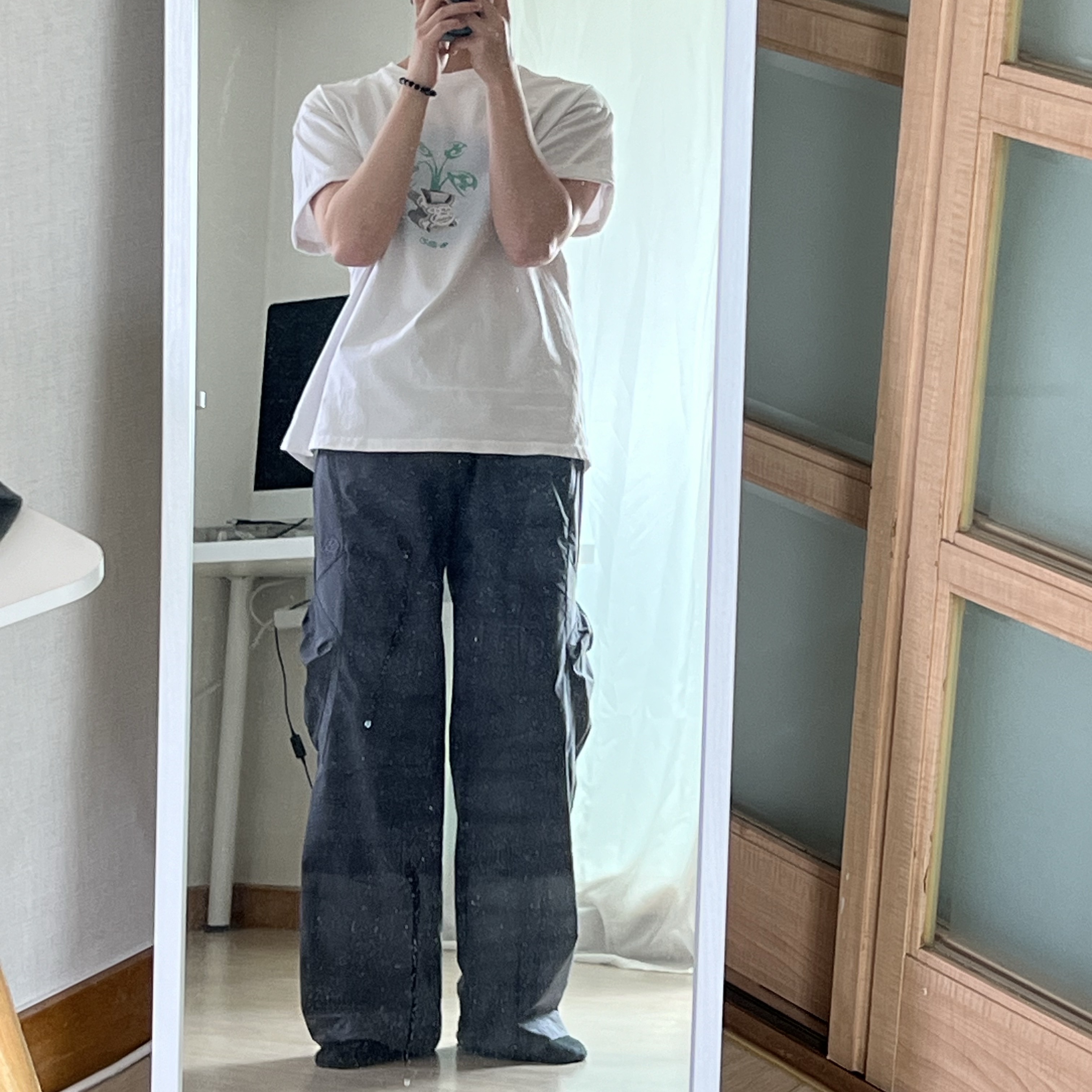 Sansan Gear Cubic Pants Midnight Blue - 23SS 착용 스타일