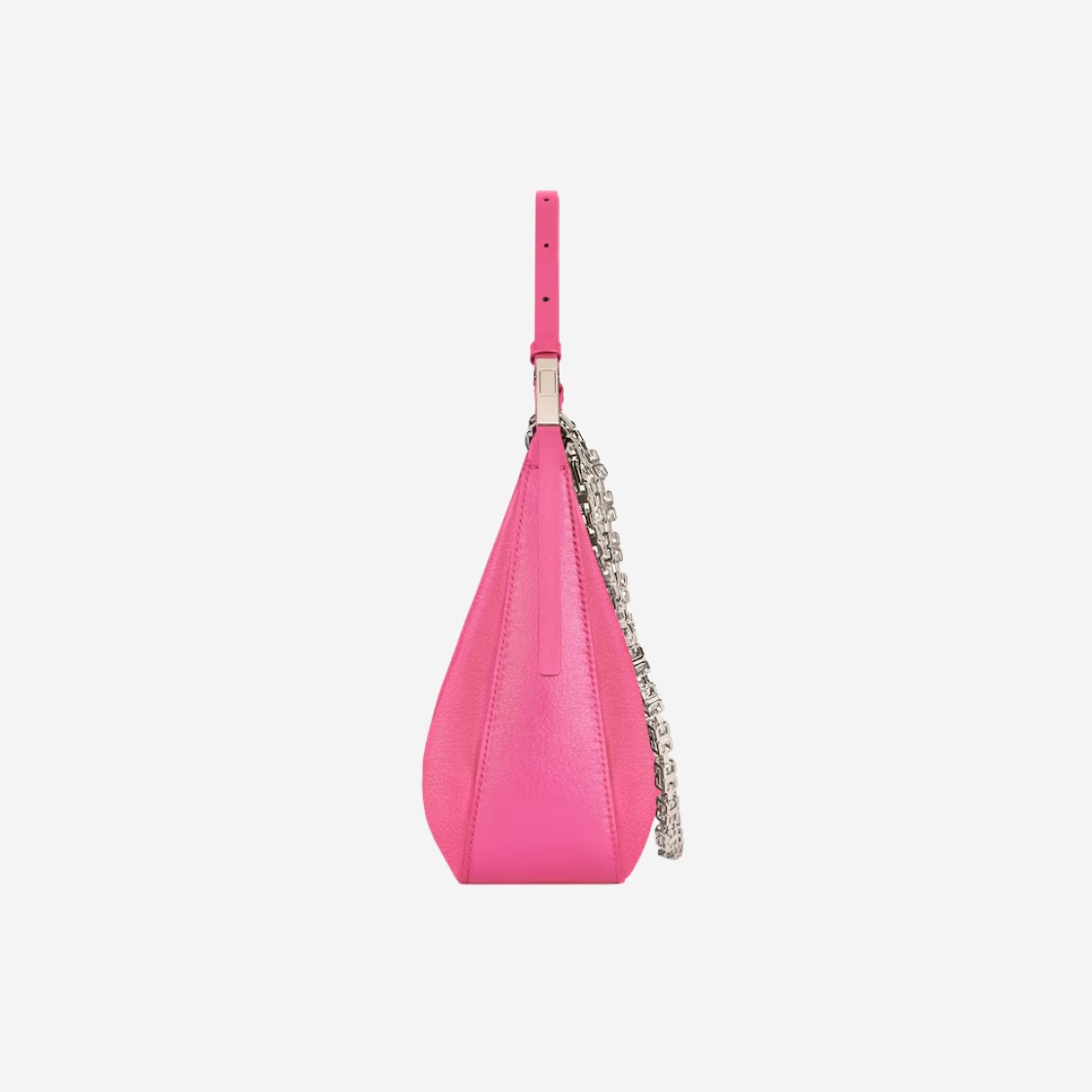 Givenchy Small Moon Cut Out Bag in Leather with Chain Neon Pink 상세 이미지 2