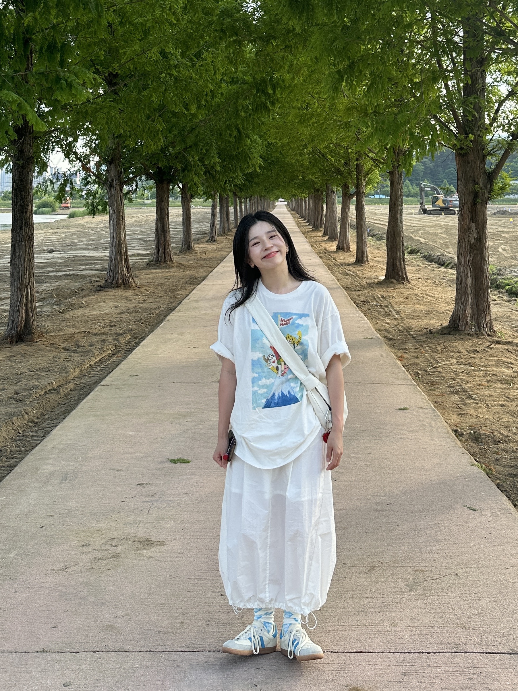 Human Made Keiko Sootome T-Shirt #20 White, Human Made Heart Socks Blue 착용 스타일
