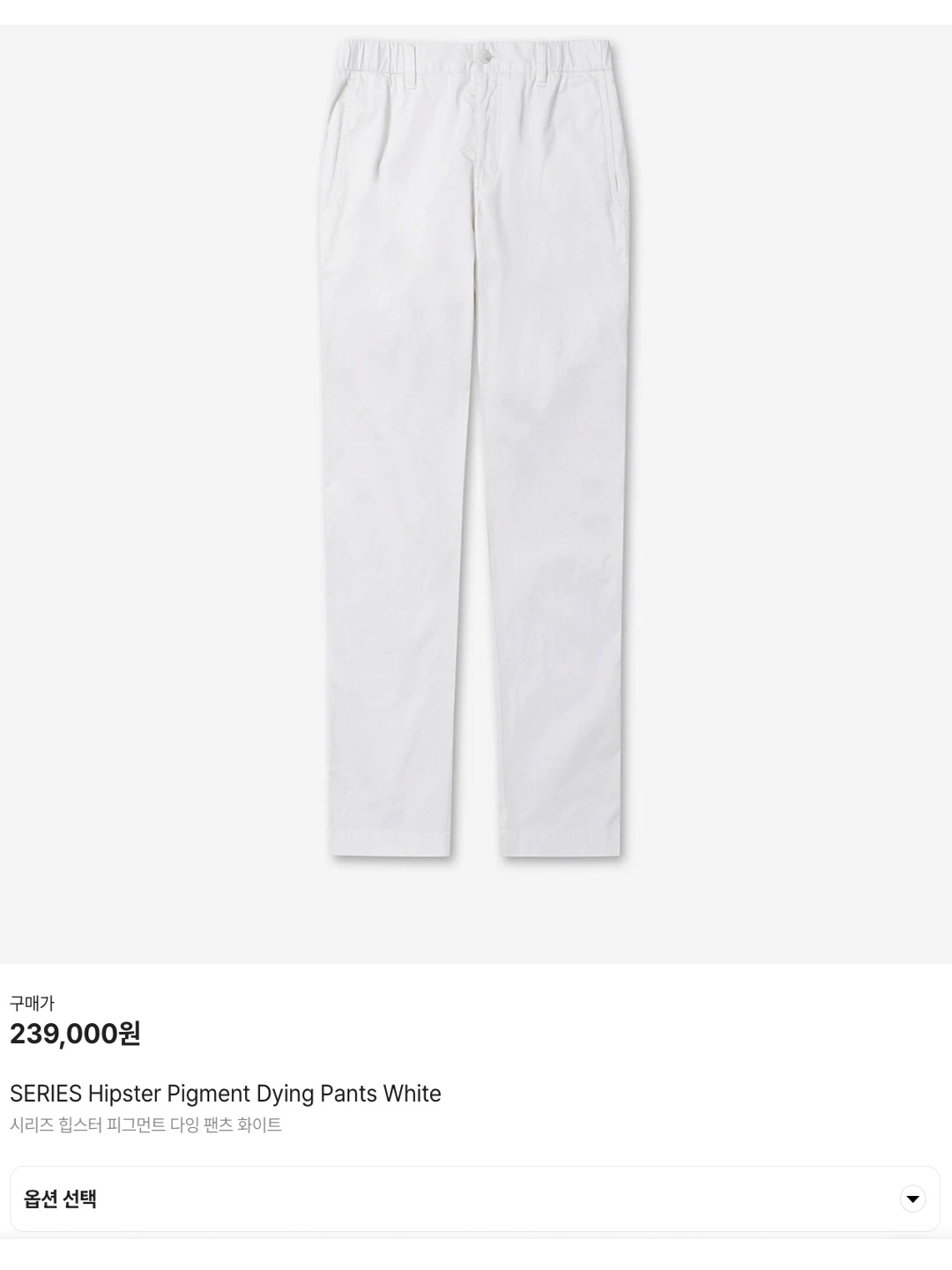 SERIES Hipster Pigment Dying Pants White 착용 스타일 - 6