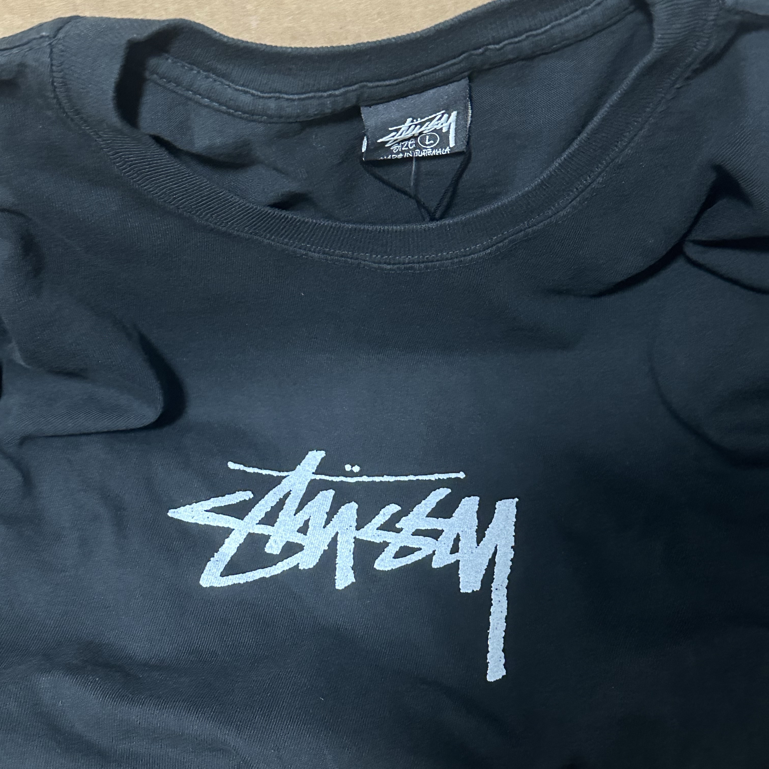 Stussy Small Stock LS T-Shirt Pigment Dyed Black 착용 스타일