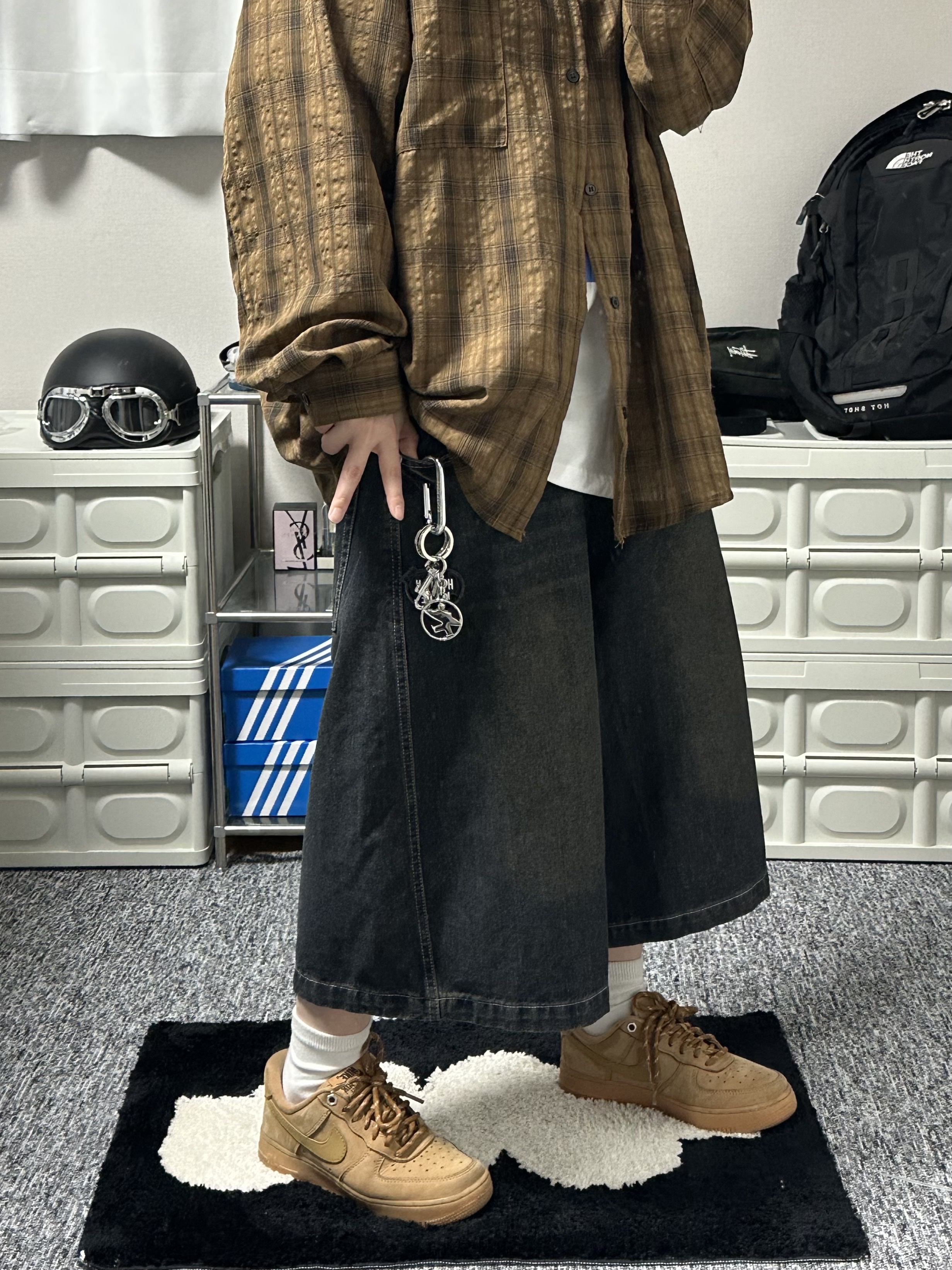 Nike Air Force 1 '07 WB Flax, Adidas Tobacco Pantone Mesa 착용 스타일 - 5