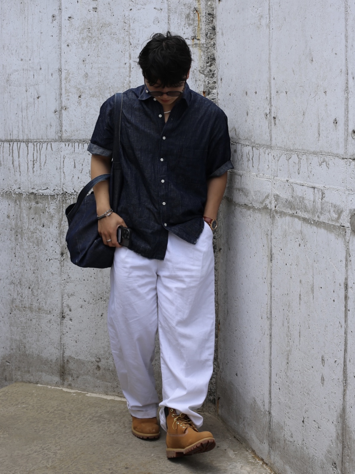 Timberland Premium 6 inch Waterproof Boot Wheat Nubuck - Wide, A.P.C. Daniela Shopping Bag Indigo 착용 스타일 - 2
