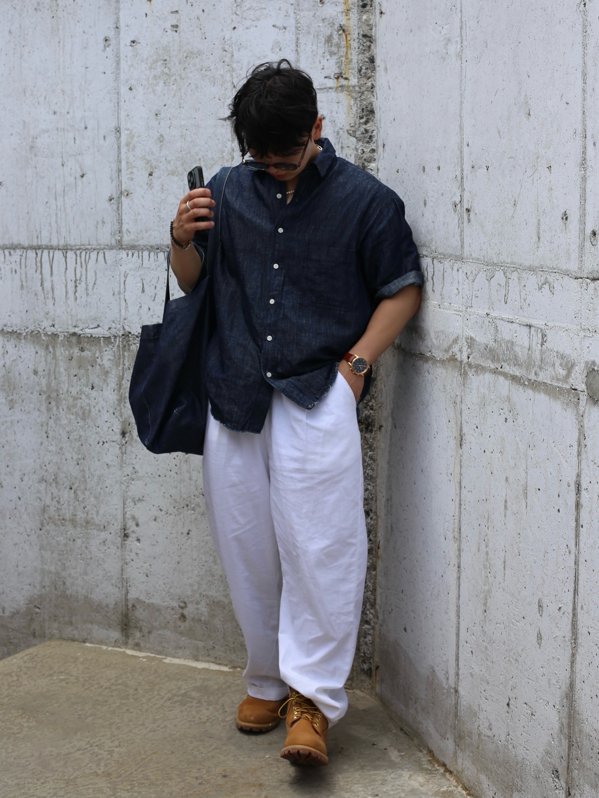 Timberland Premium 6 inch Waterproof Boot Wheat Nubuck - Wide, A.P.C. Daniela Shopping Bag Indigo 착용 스타일 - 1