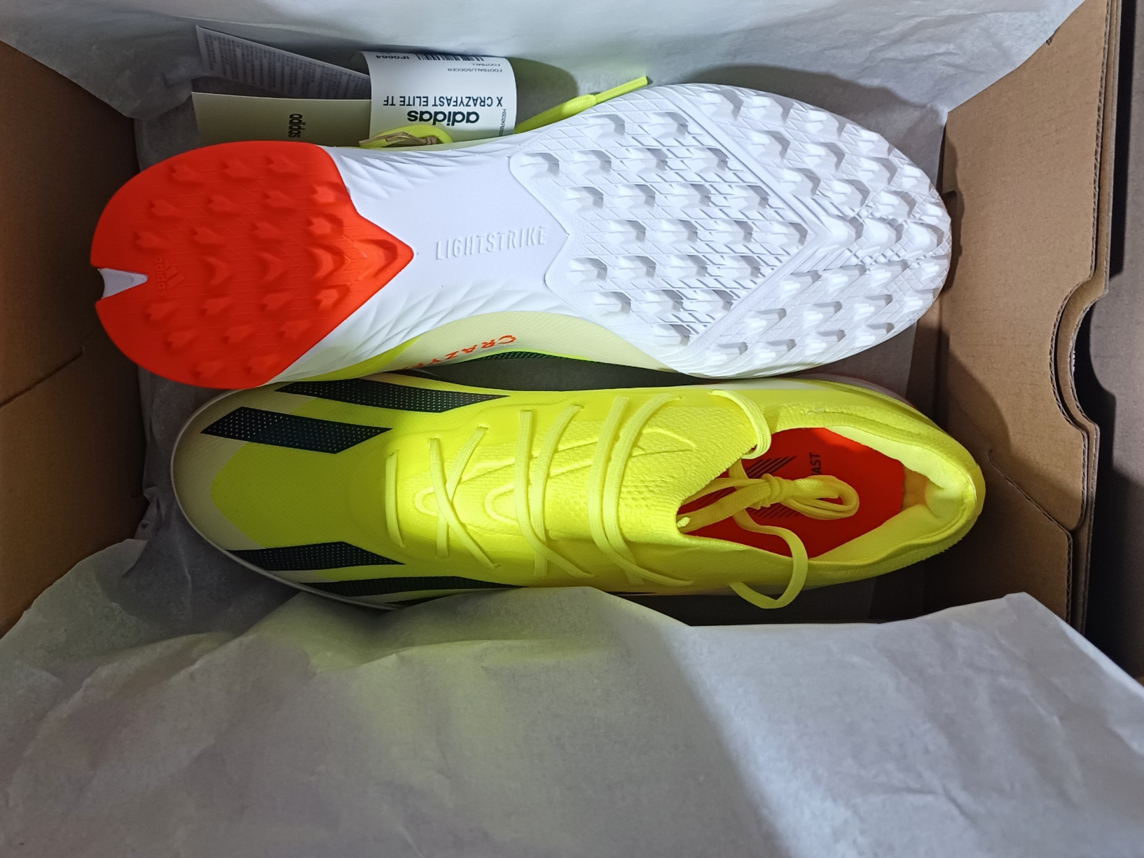 Adidas X CrazyFast Elite TF Team Solar Yellow 2 착용 스타일 - 1