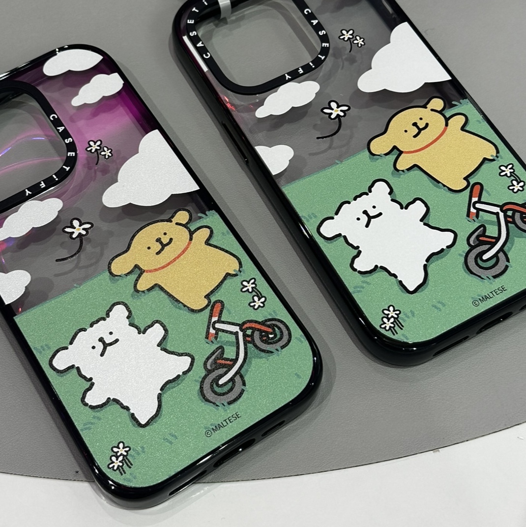 Casetify x Maltese iPhone Grass MagSafe Impact Case Clear Black 착용 스타일