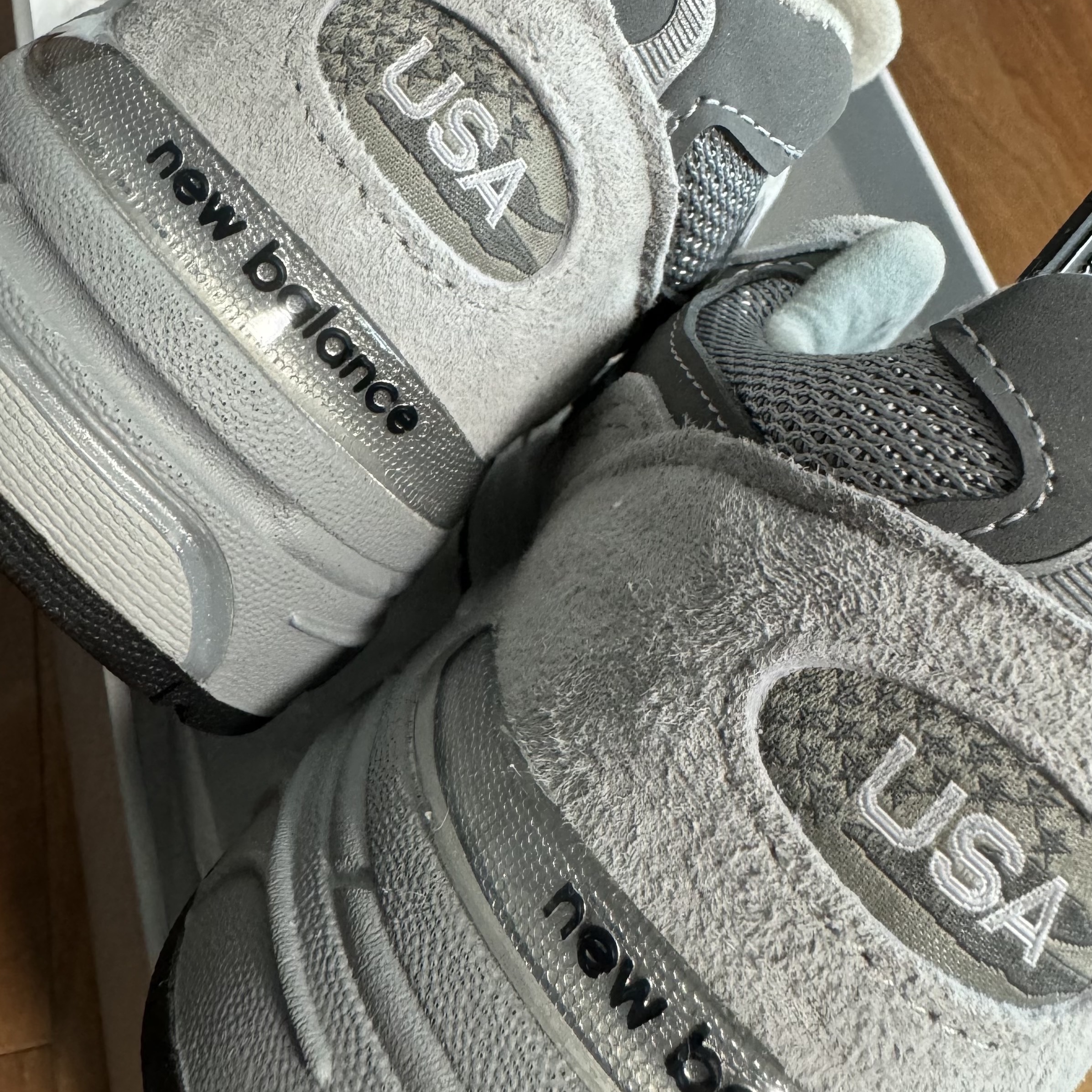 (W) New Balance 993 Made in USA Grey - B Standard 착용 스타일