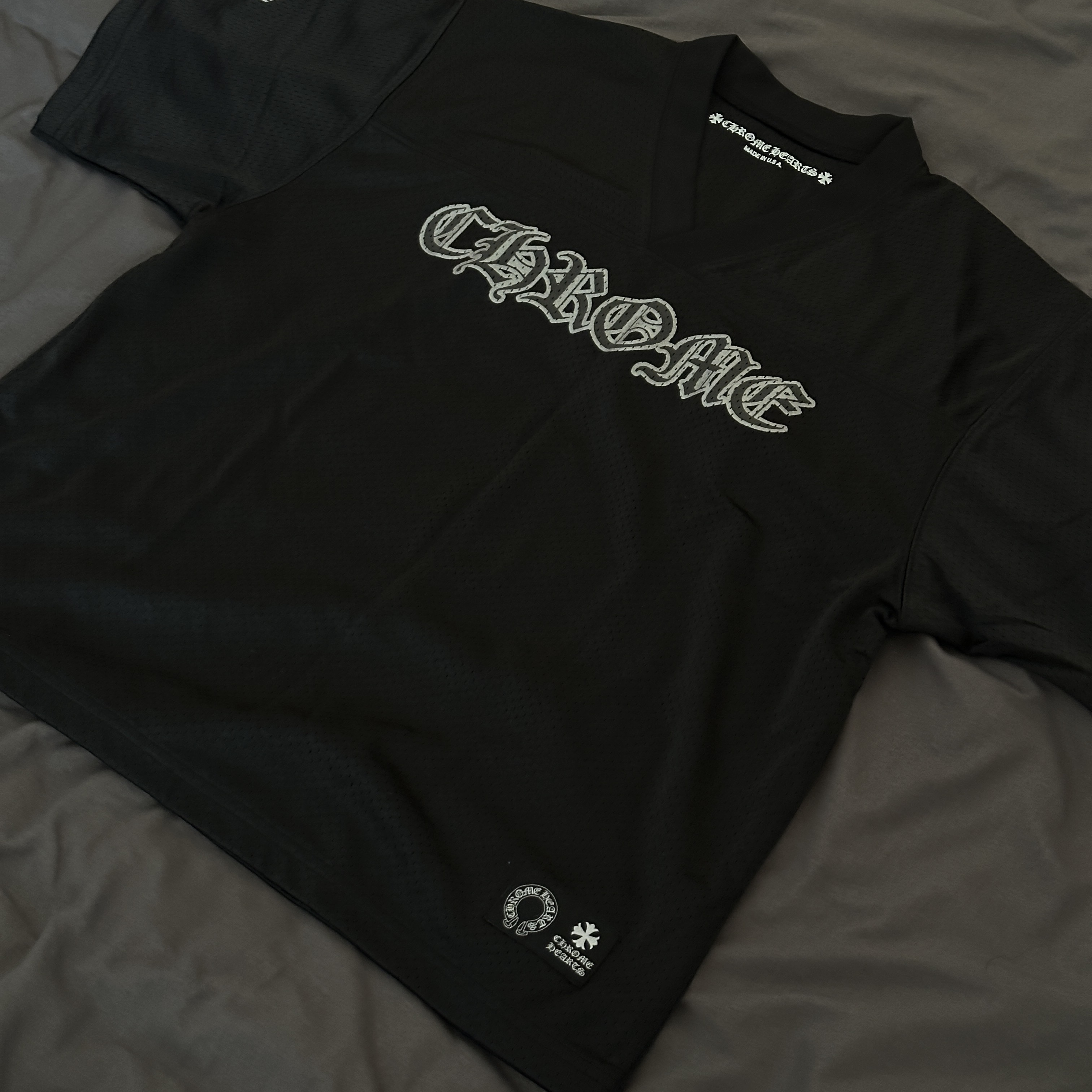 Chrome Hearts Mesh Stadium Jersey Black 착용 스타일 - 2