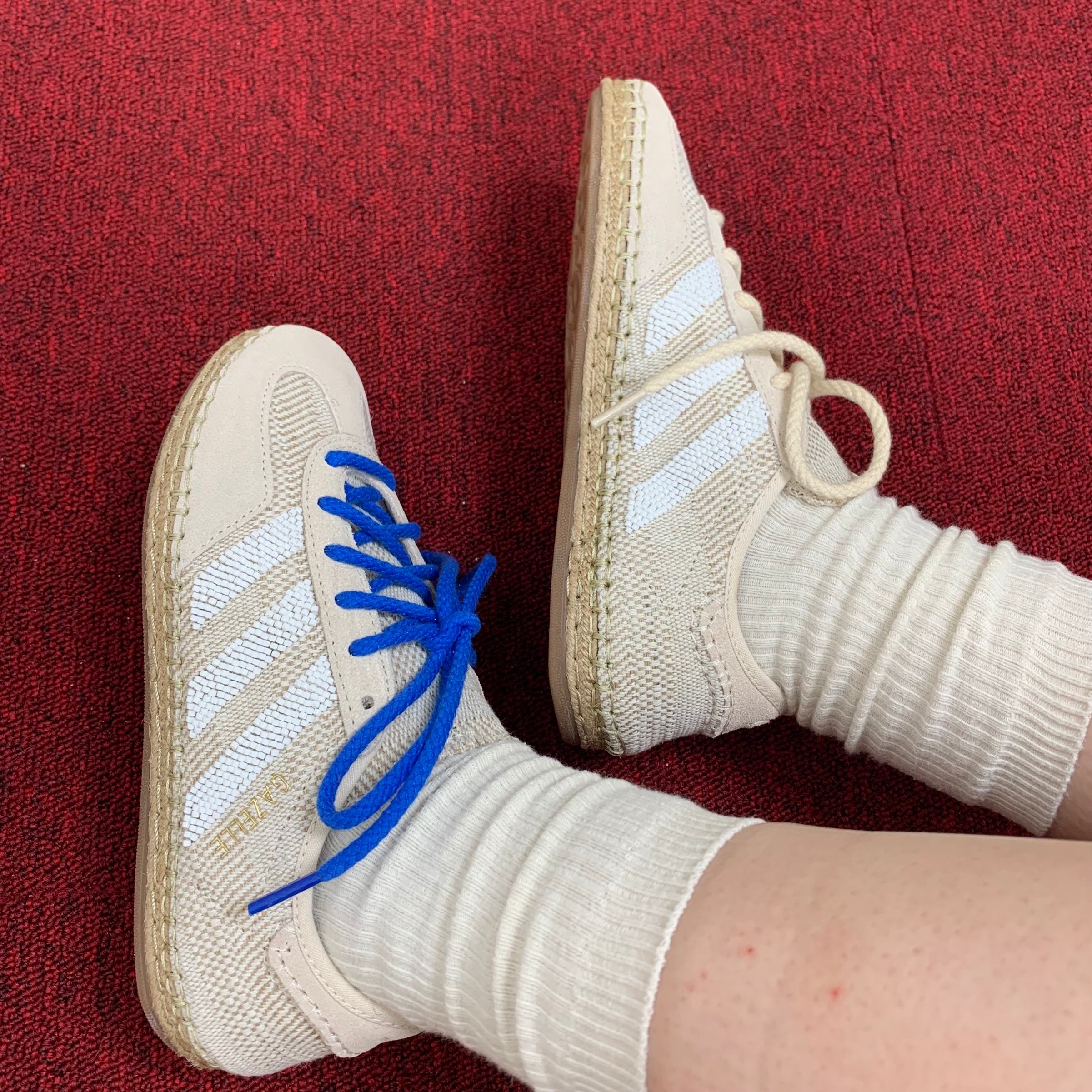Adidas x Clot Gazelle Halo Ivory Cloud White 착용 스타일 - 4