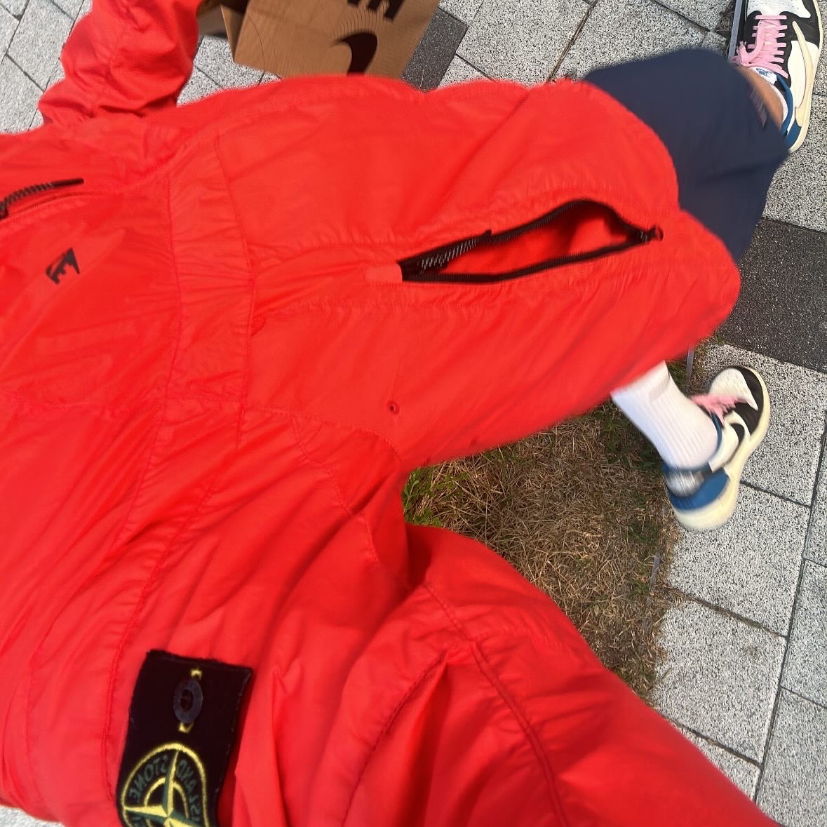 Patagonia Baggies Longs 7 Inch Tidepool Blue, Jordan 1 x Travis Scott x Fragment Retro Low OG SP Military Blue 착용 스타일