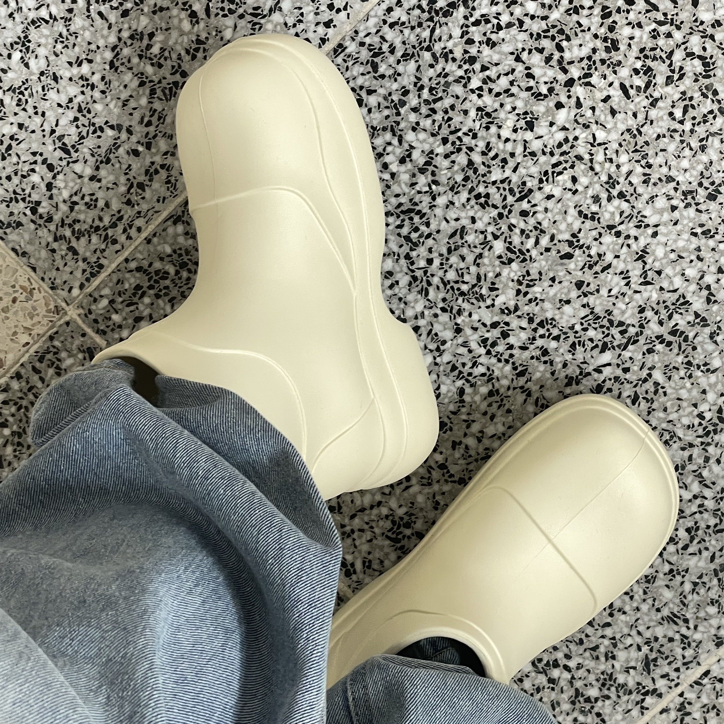 (W) Rockfishweatherwear Hayden Boots Cream 착용 스타일 - 1