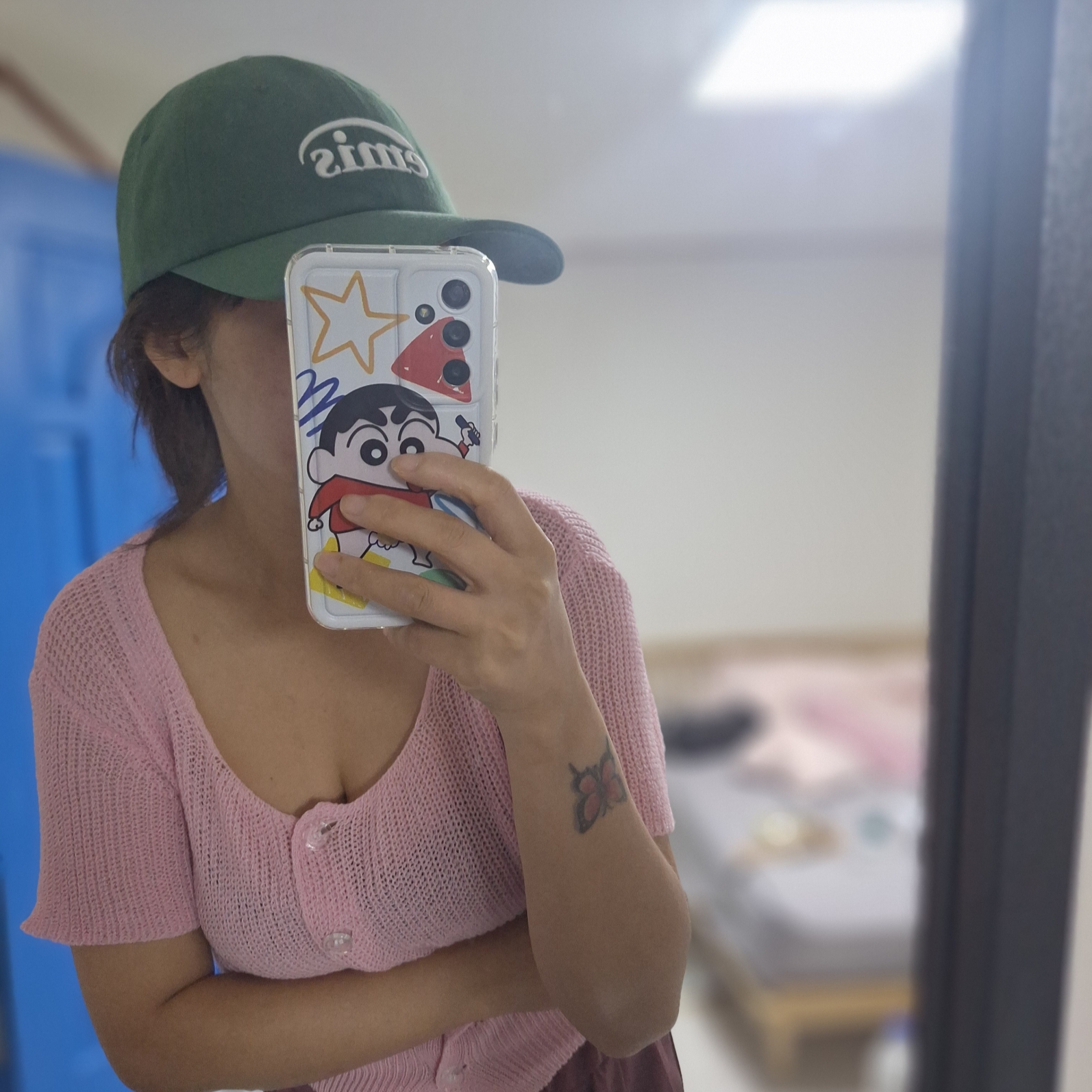 Emis New Logo Emis Cap Green 착용 스타일 - 3