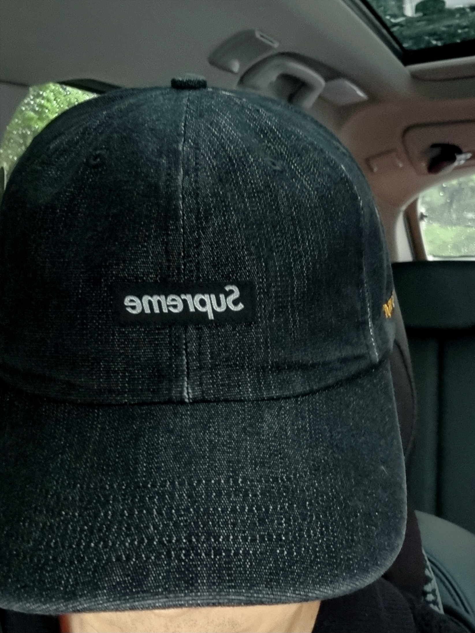 Supreme Cordura Denim Small Box 6-Panel Black - 24SS 착용 스타일