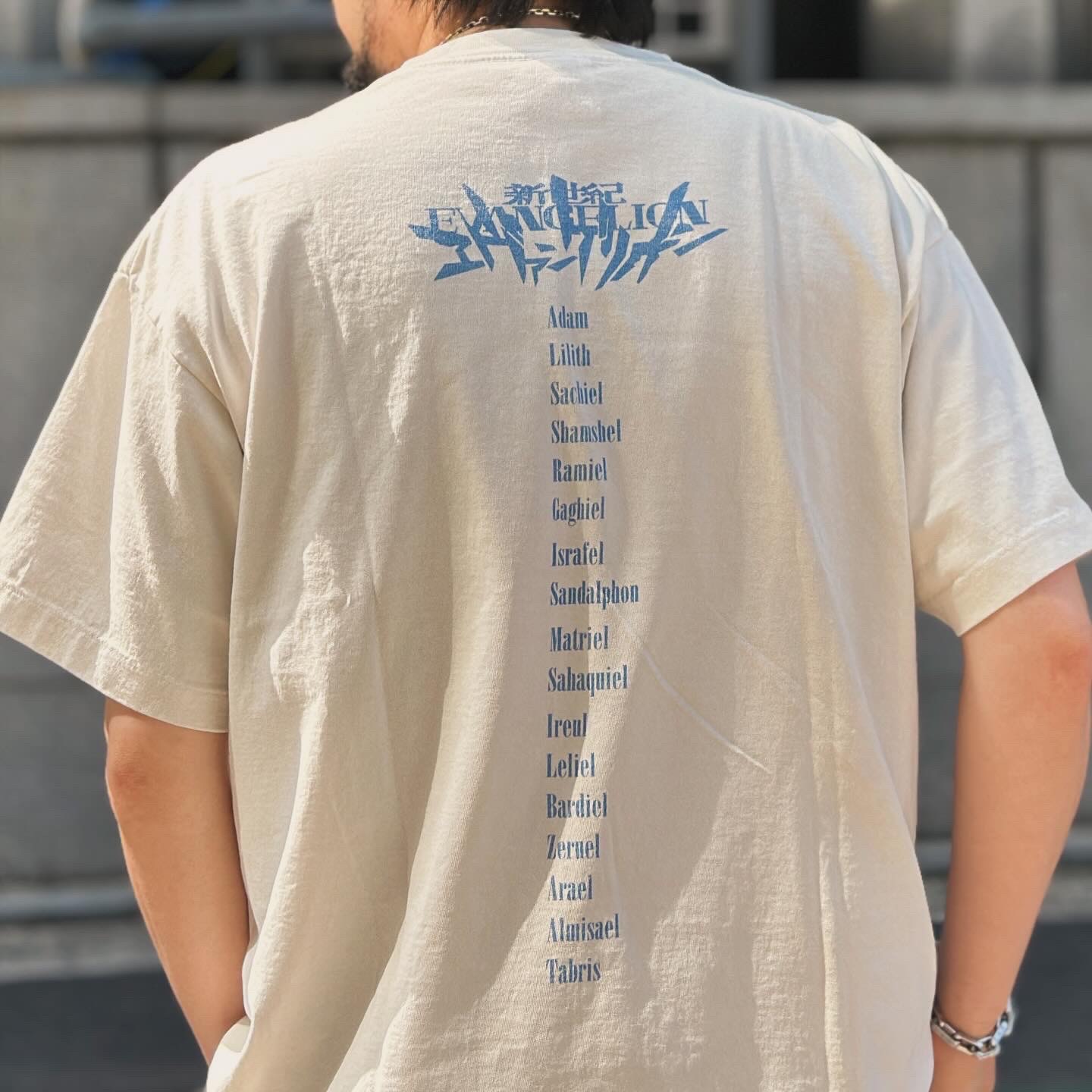 Saint Mxxxxxx x Evangelion Shinji S/S T-Shirt White, Saint Mxxxxxx Painter Pants Blue - 23AW 착용 스타일 - 3
