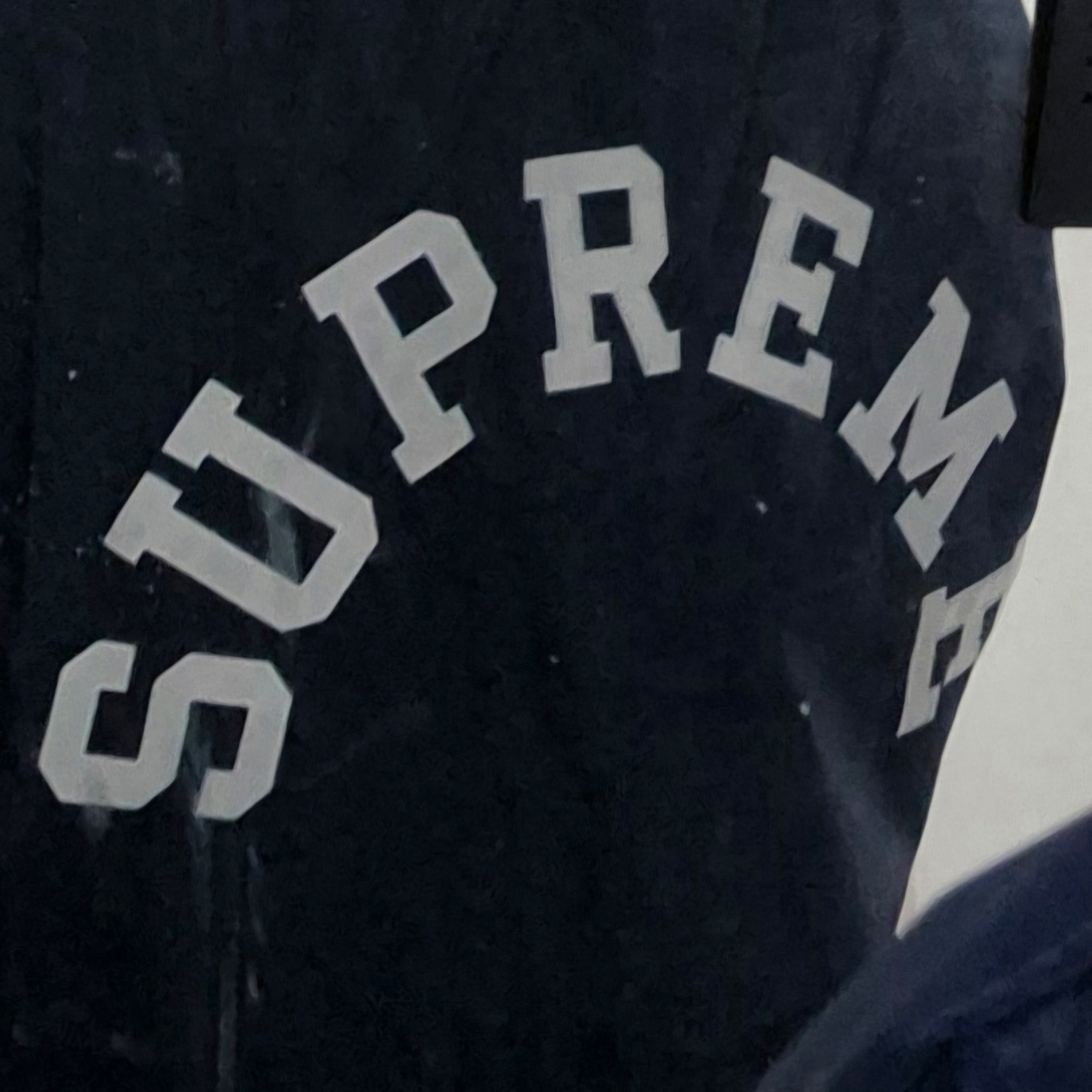 Supreme x Champion Coaches Jacket Navy - 24SS 착용 스타일 - 1