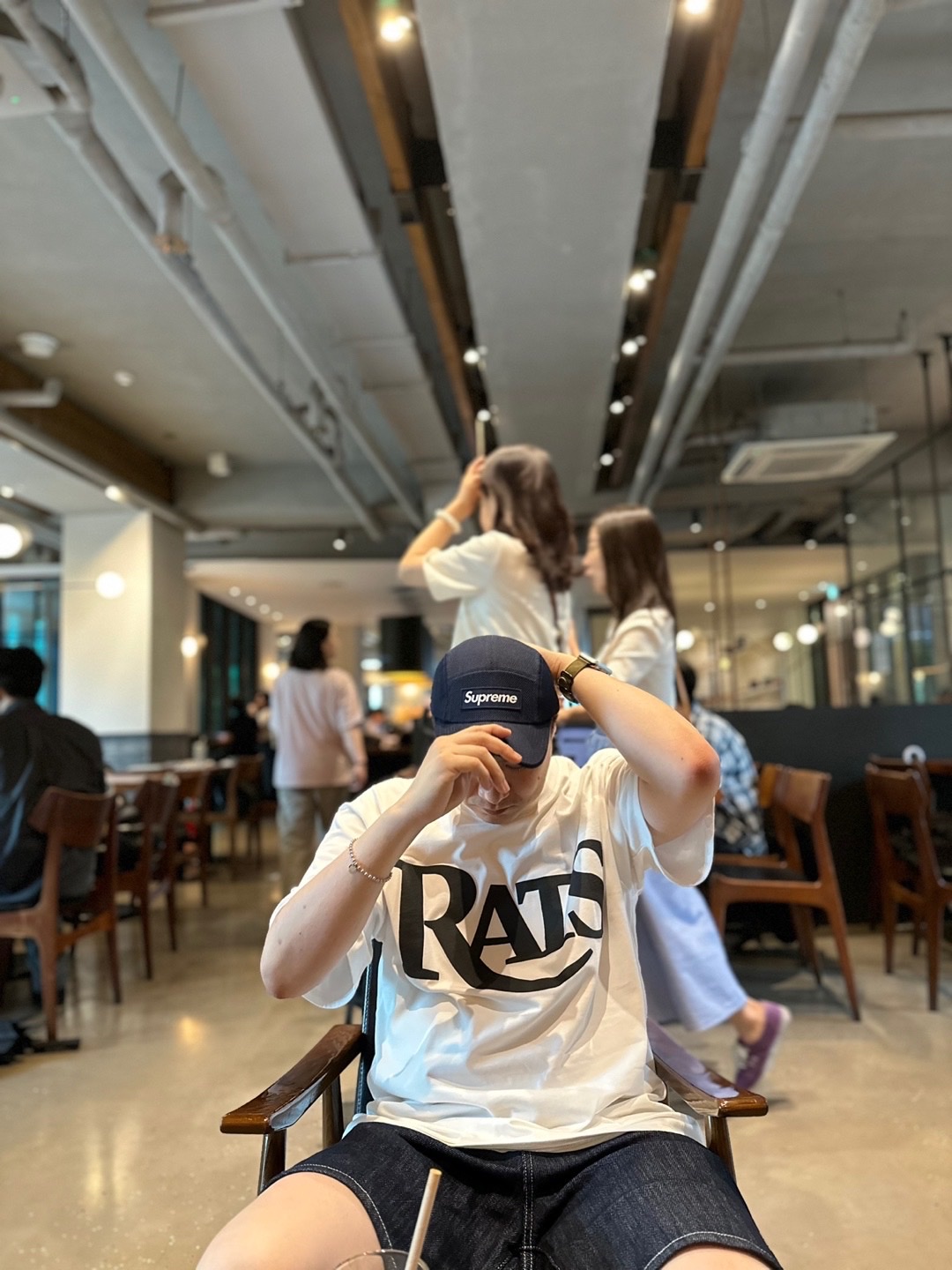 Supreme Mesh Cordura Camp Cap Navy - 23SS 착용 스타일