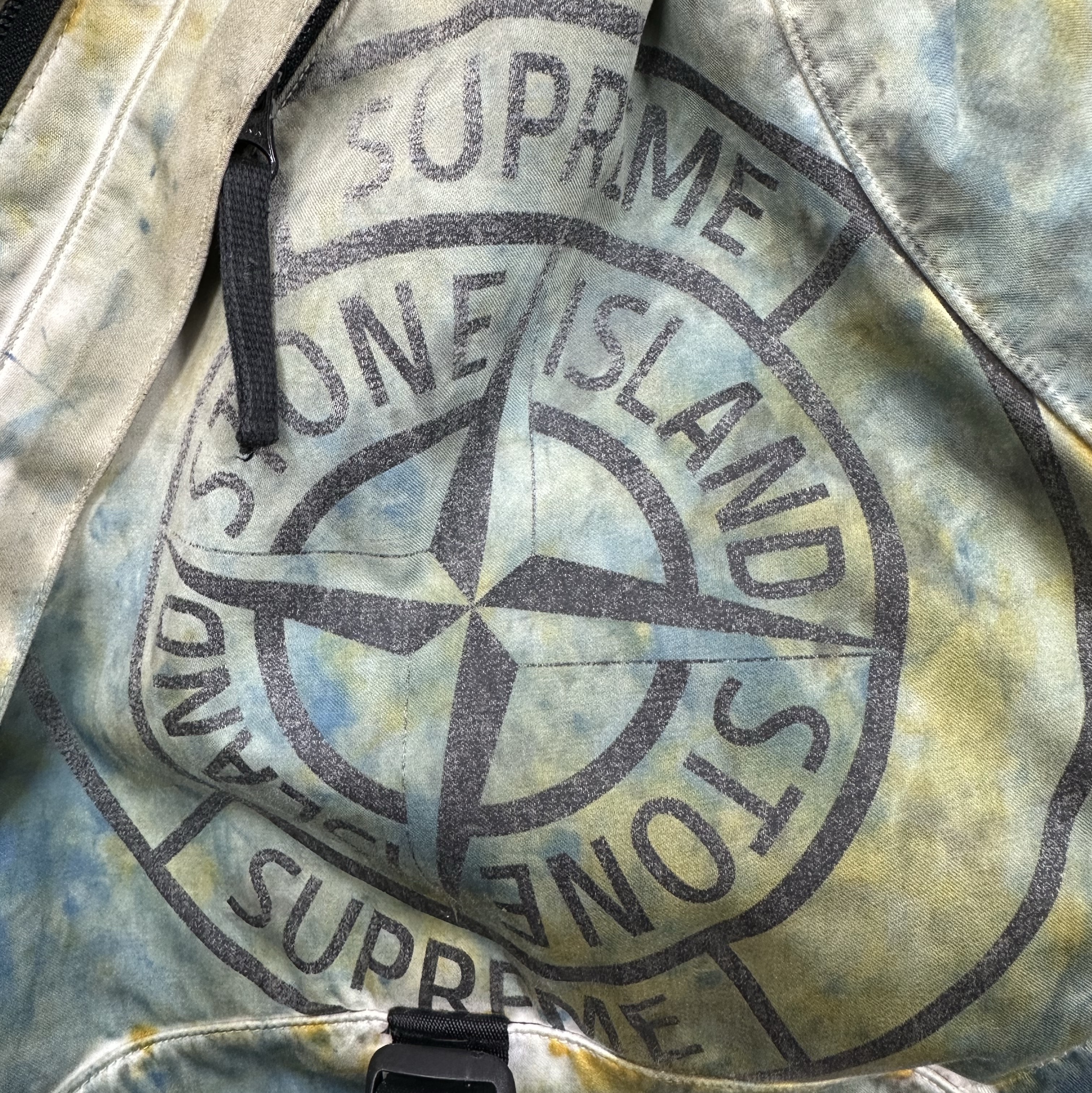 Supreme x Stone Island Painted Camo Nylon Shoulder Bag Dark Teal - 20FW 착용 스타일