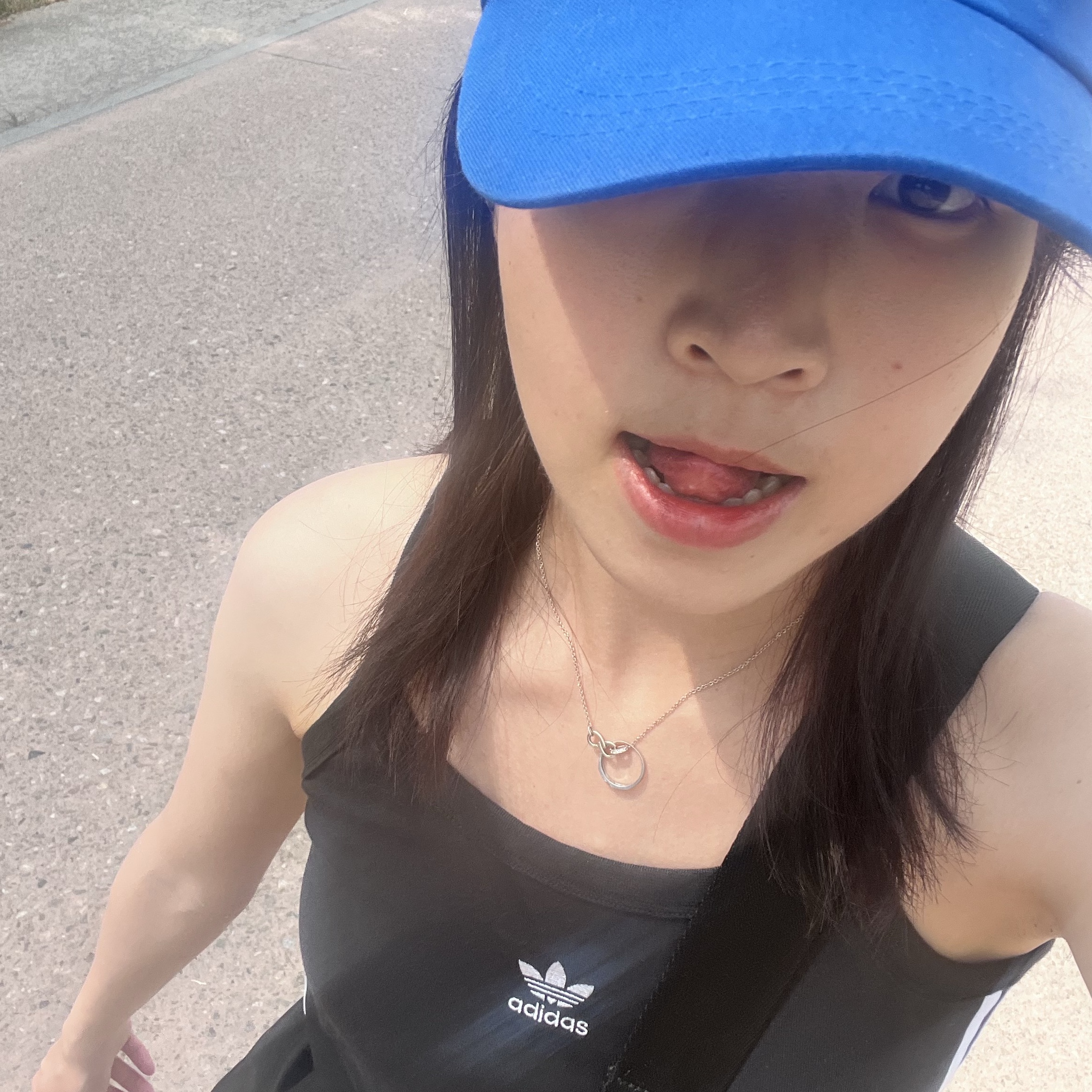 (W) Adidas Essential Rib Tank Top Black - KR Sizing 착용 스타일 - 2
