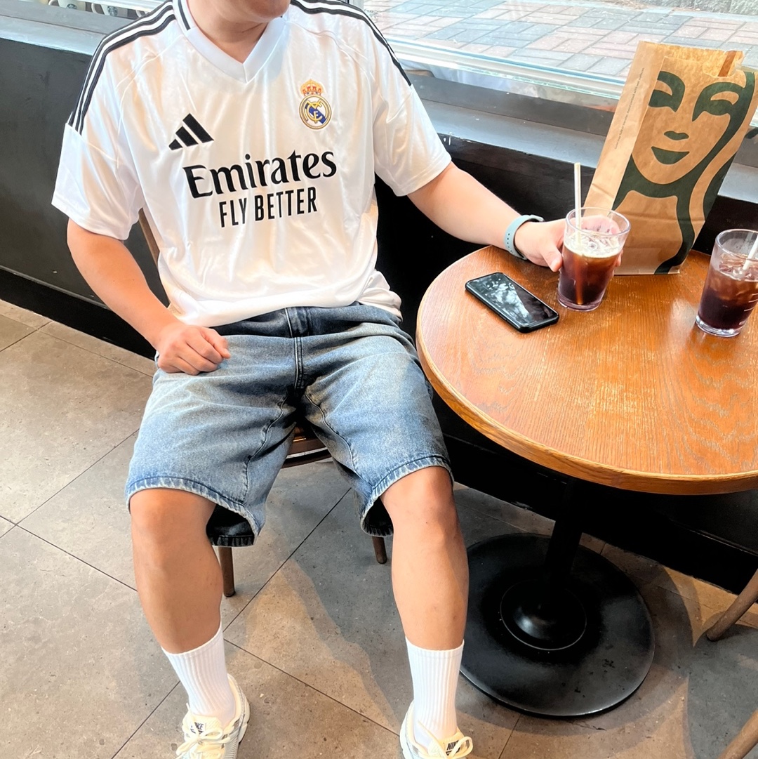 Adidas Real Madrid 2024/25 Home Jersey White - KR Sizing (Non Marking Ver.) 착용 스타일