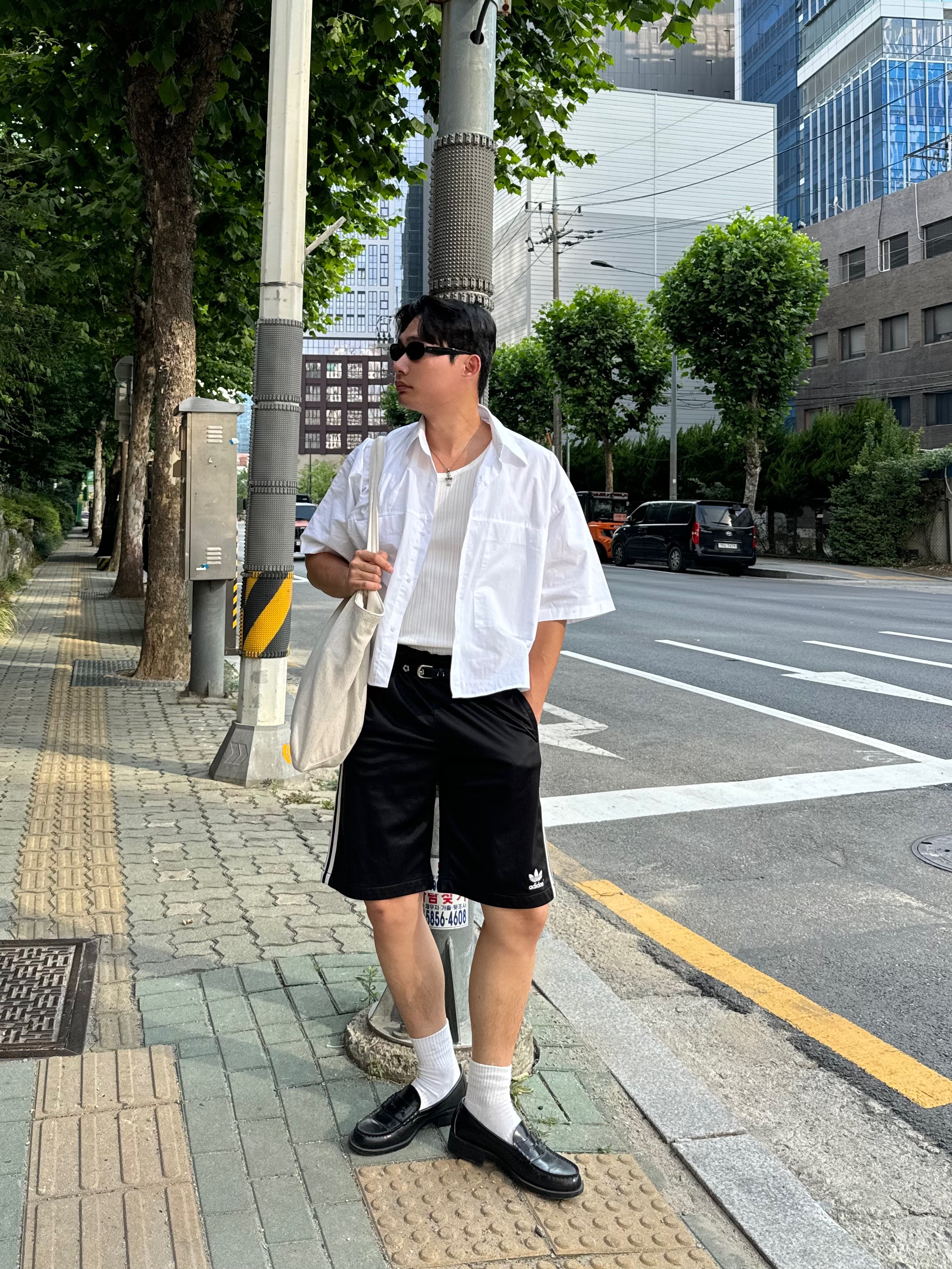 Adidas Adicolor Classic Sprinter Shorts Black - KR Sizing 착용 스타일 - 3