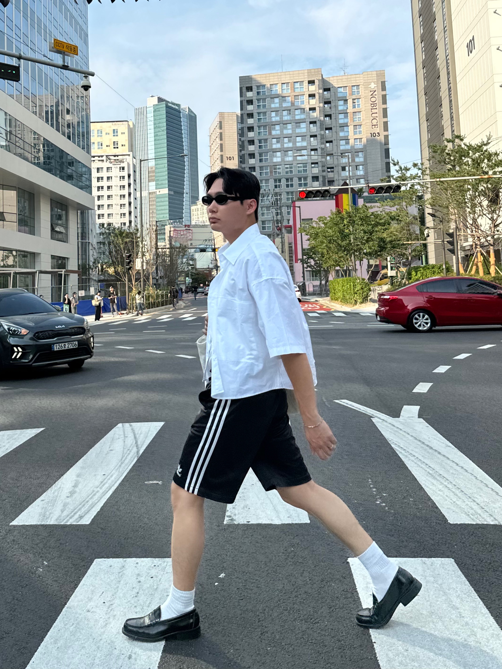 Adidas Adicolor Classic Sprinter Shorts Black - KR Sizing 착용 스타일 - 2