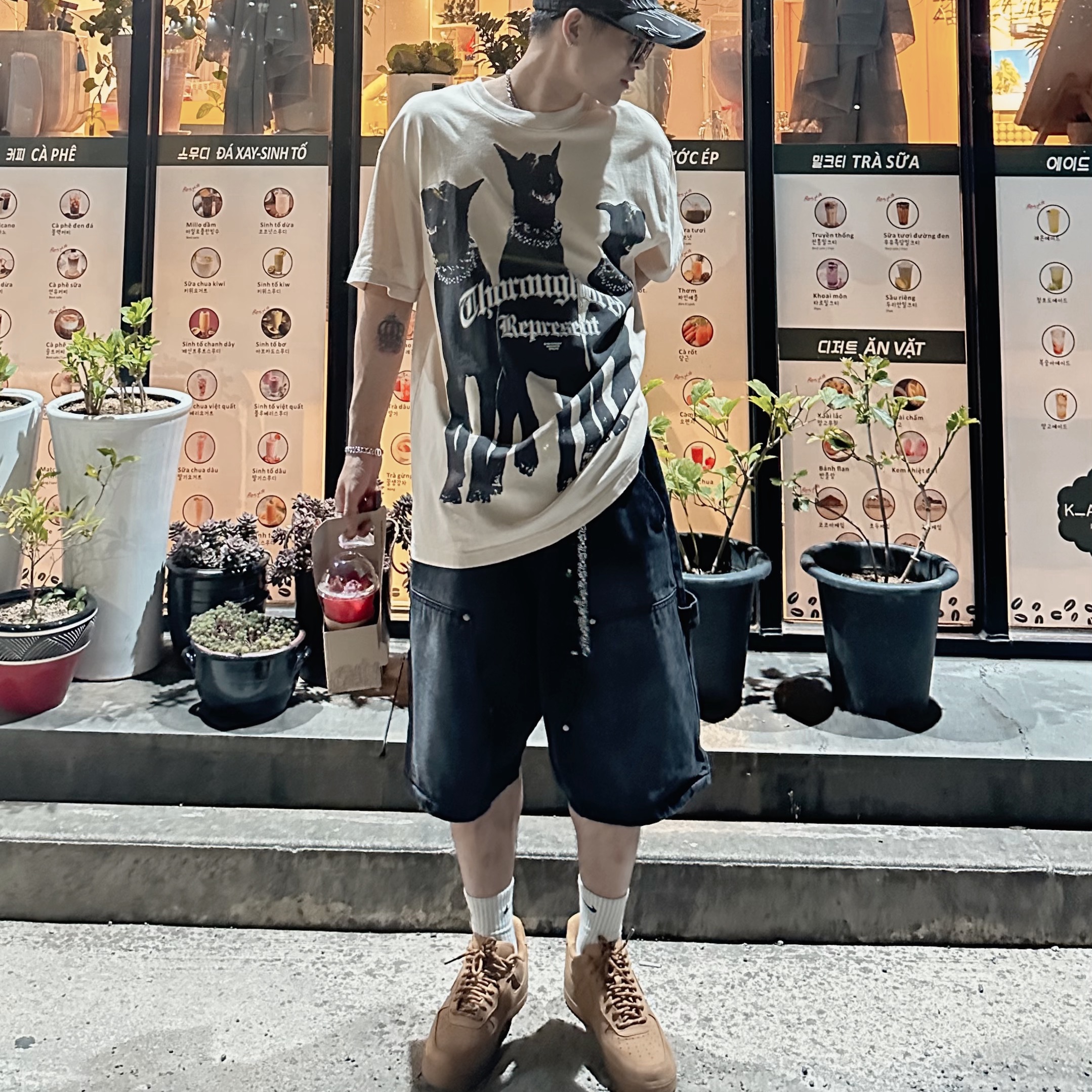 (W) Nike Air Force 1 '07 WB Flax Wheat 착용 스타일