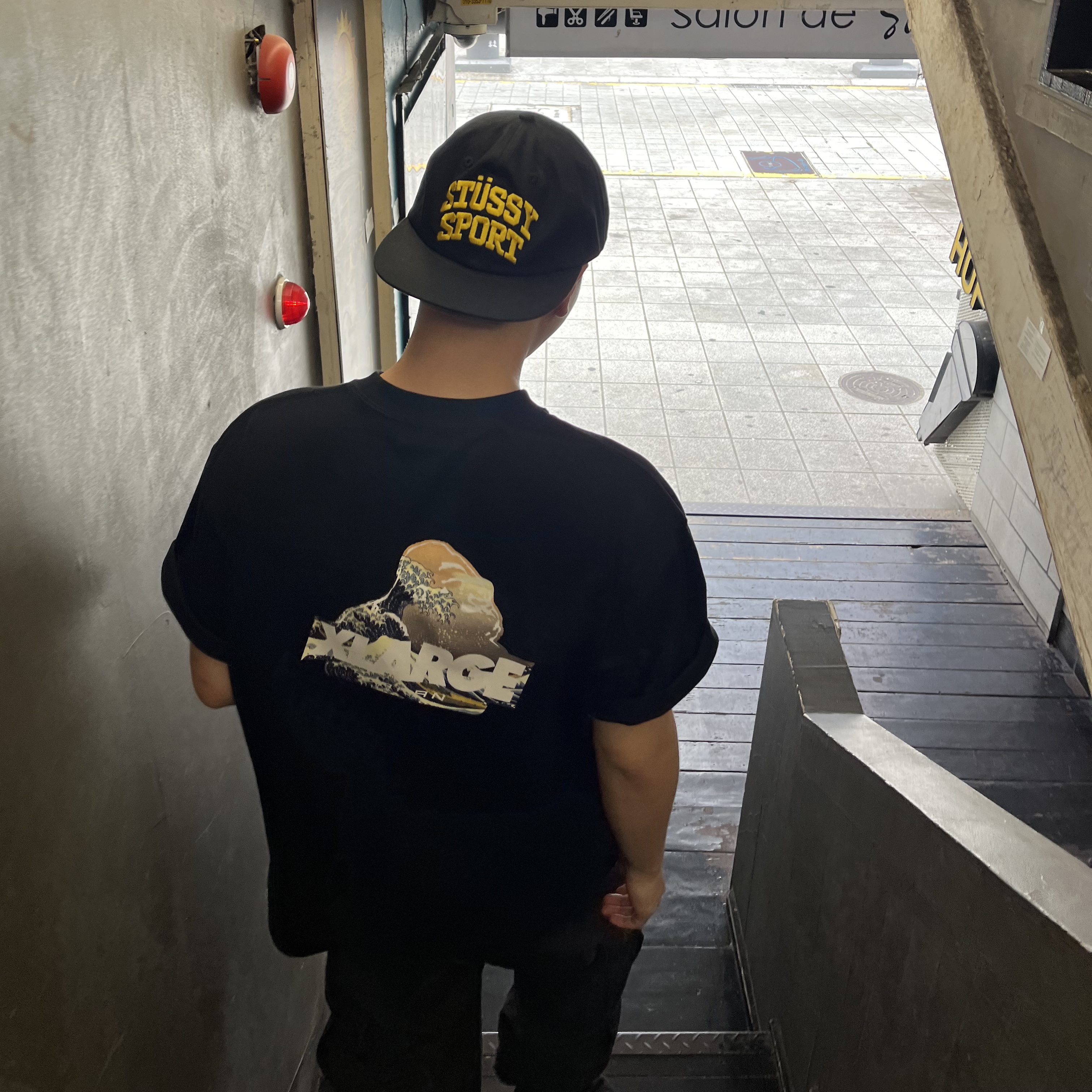 Stussy Mid-Depth Sport Snapback Anthracite 착용 스타일