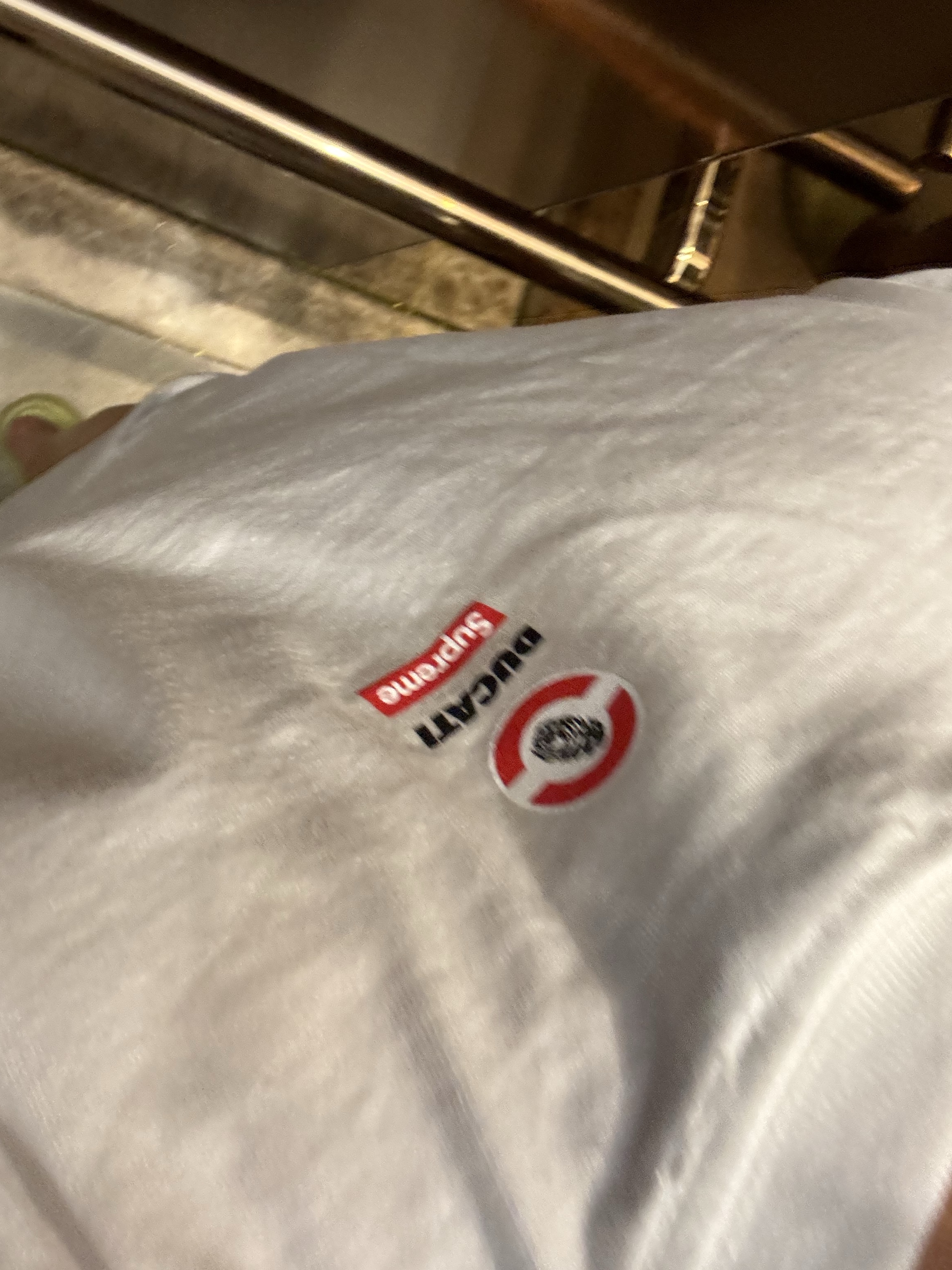 Supreme x Ducati Bike T-Shirt White - 24SS 착용 스타일 - 2