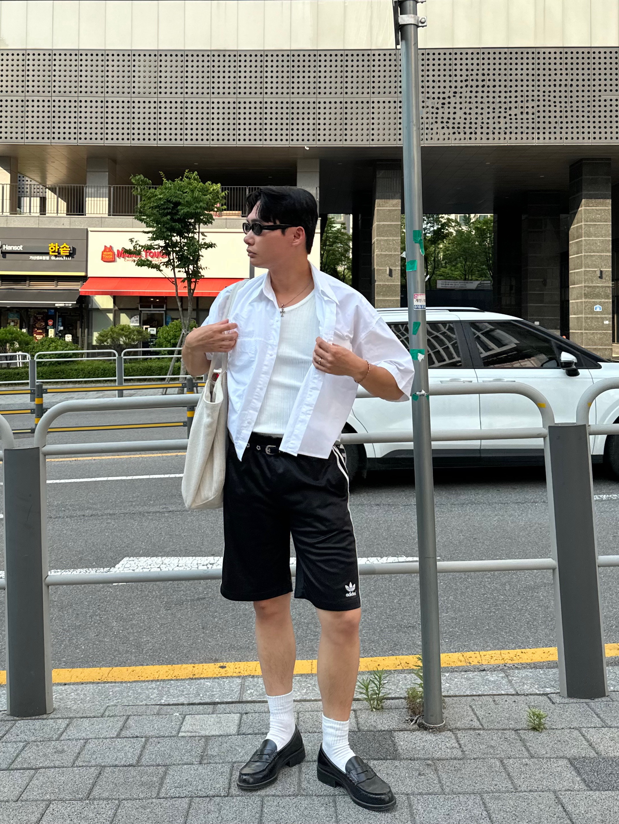 Adidas Adicolor Classic Sprinter Shorts Black - KR Sizing 착용 스타일 - 4