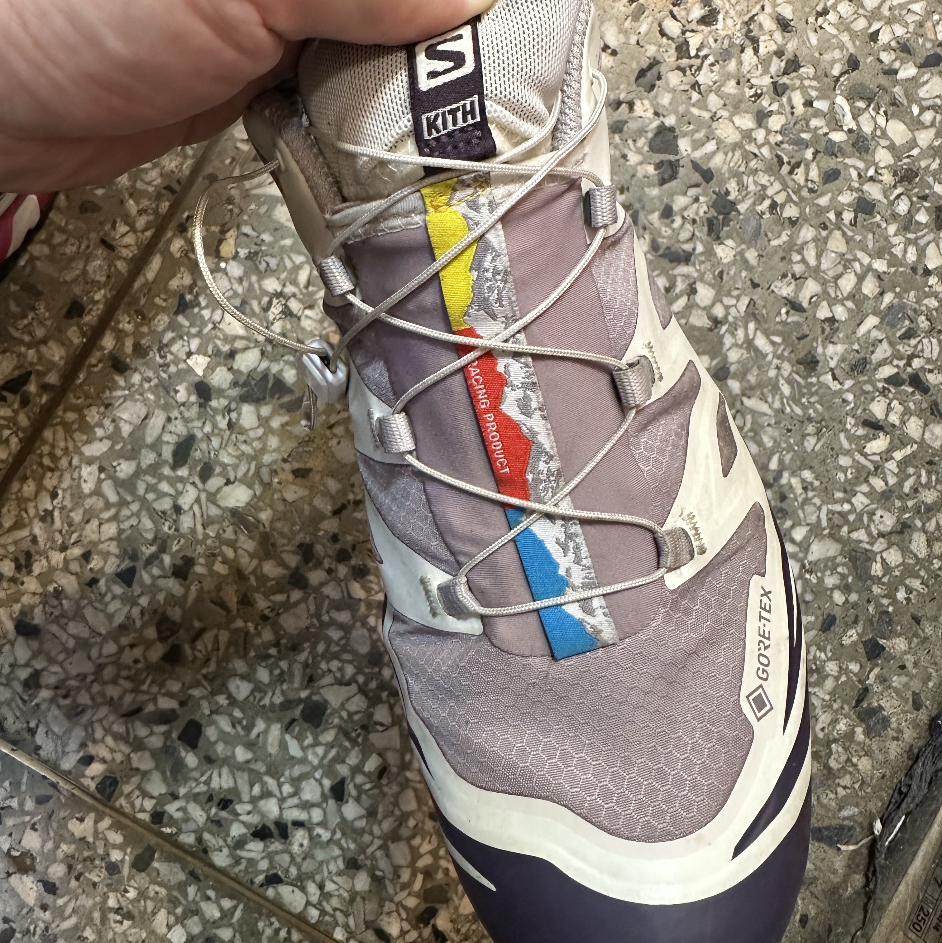 Salomon x Kith XT-6 Gore-Tex Quail Moonscape Vanilla Ice 착용 스타일