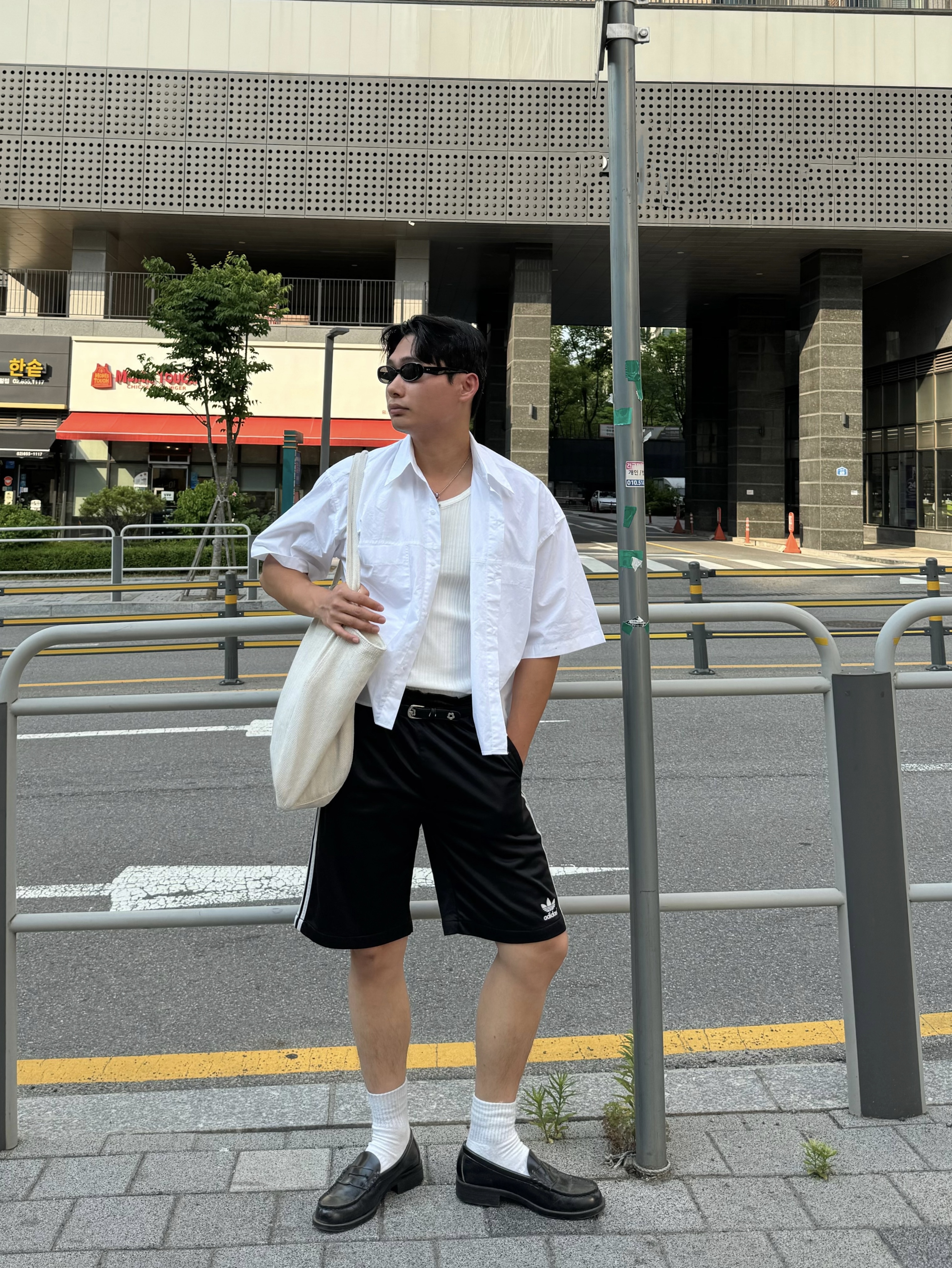 Adidas Adicolor Classic Sprinter Shorts Black - KR Sizing 착용 스타일 - 1