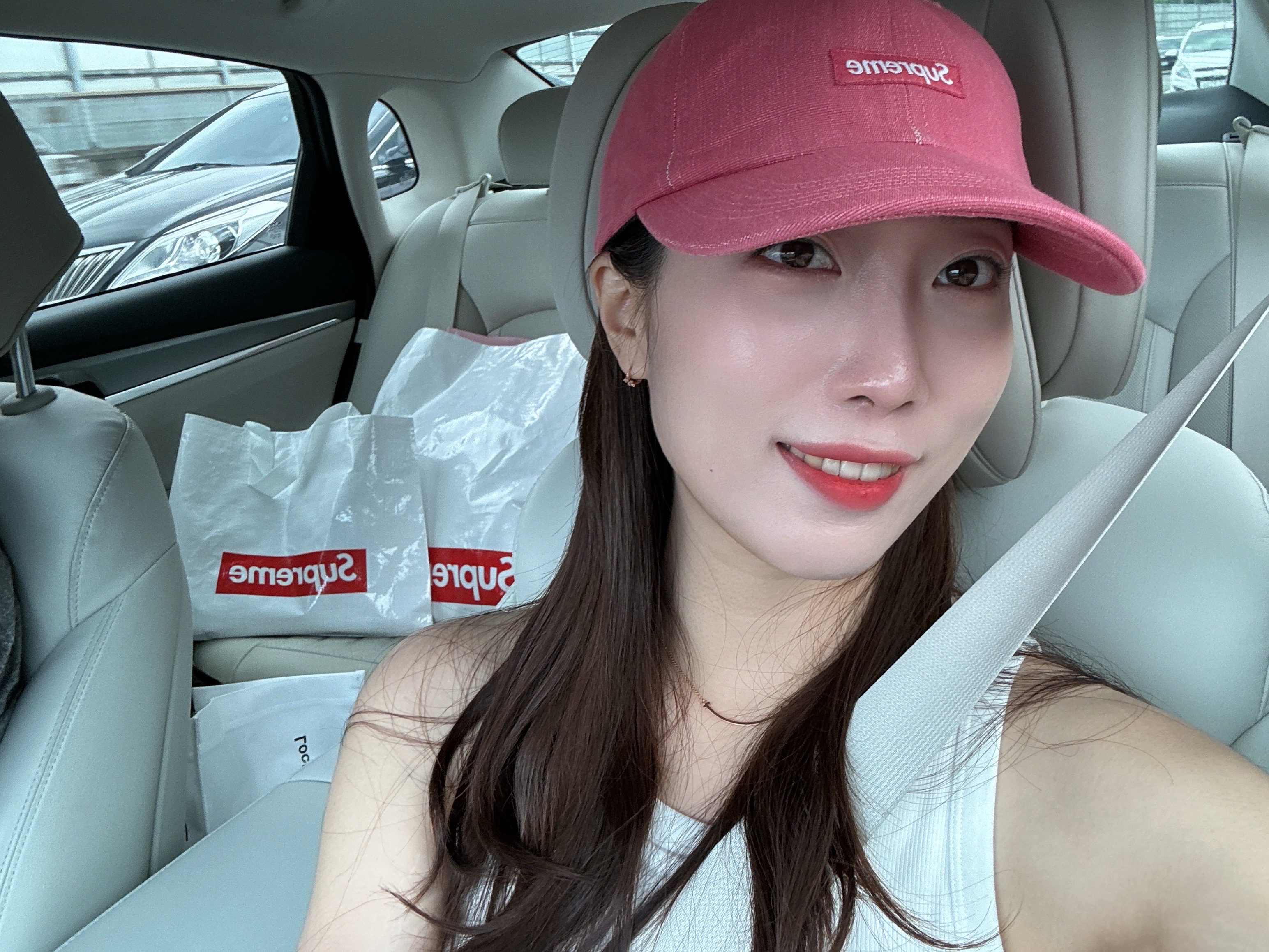 Supreme Cordura Denim Small Box 6-Panel Pink - 24SS 착용 스타일 - 2
